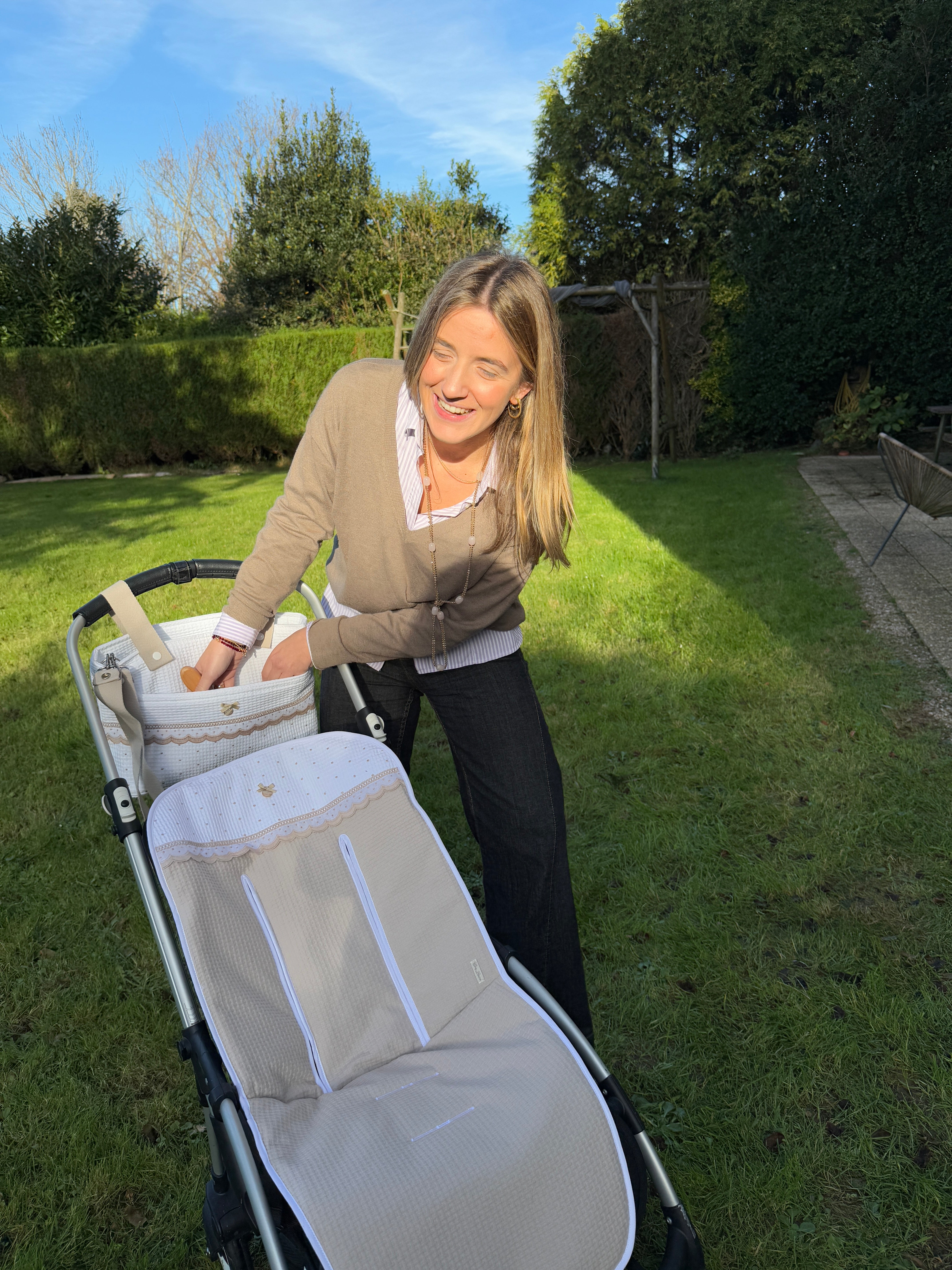 Universal Stroller Liner Dots Beige