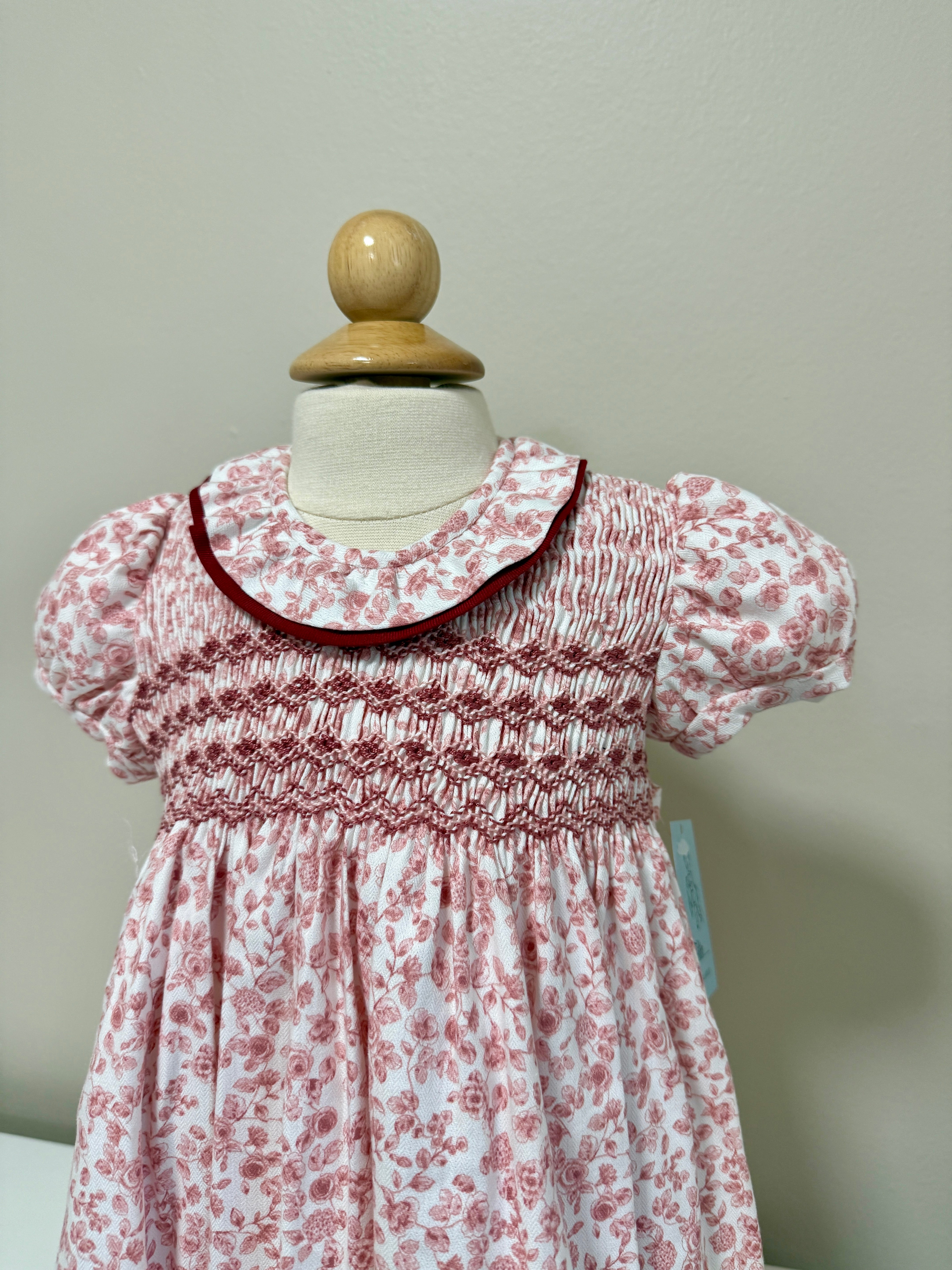 Filita Short Sleeved 'Julieta' Burgundy Floral Dress