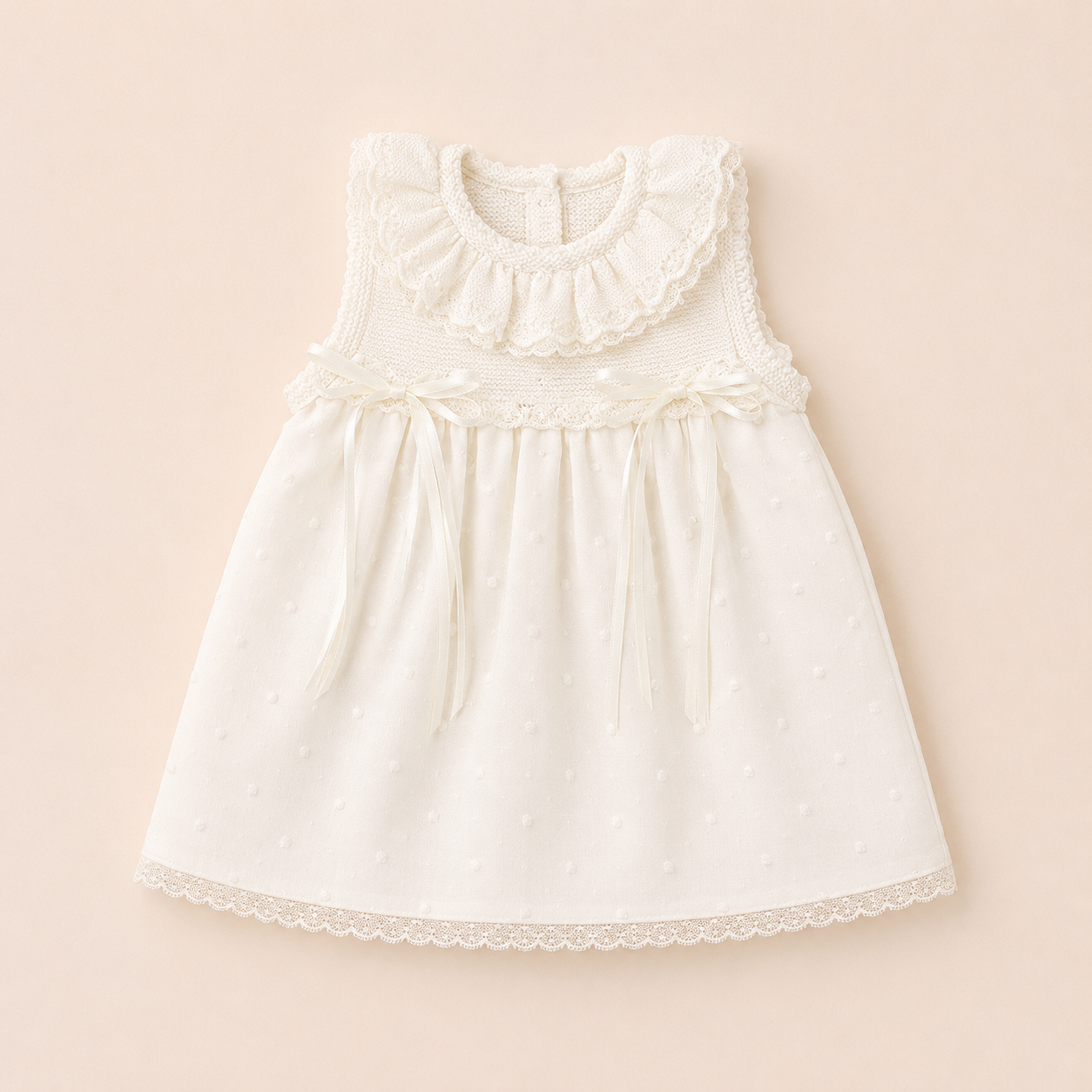 Dress 'Piquet Ivory'-2pc