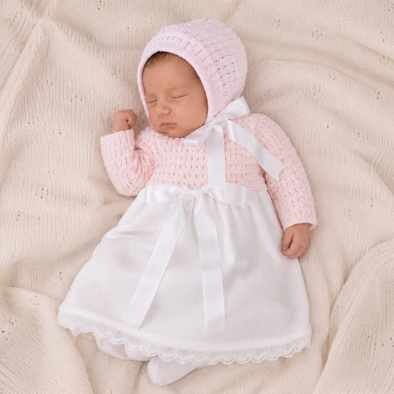 Newborn Dress 'Piquet Pink'- 2pc