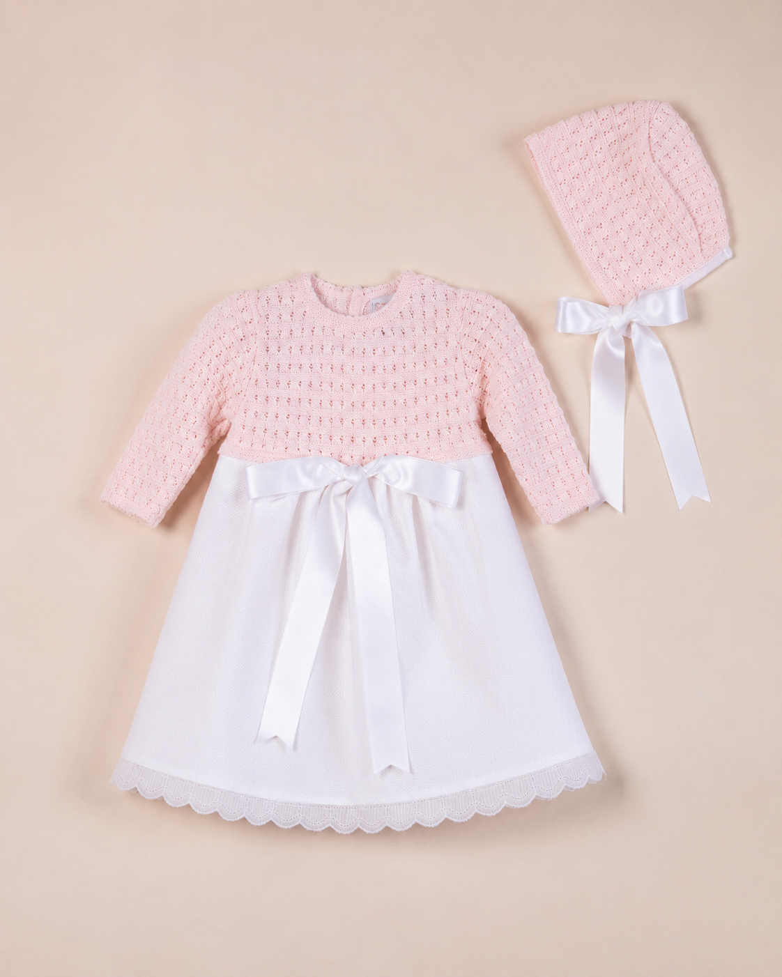 Newborn Dress 'Piquet Pink'- 2pc