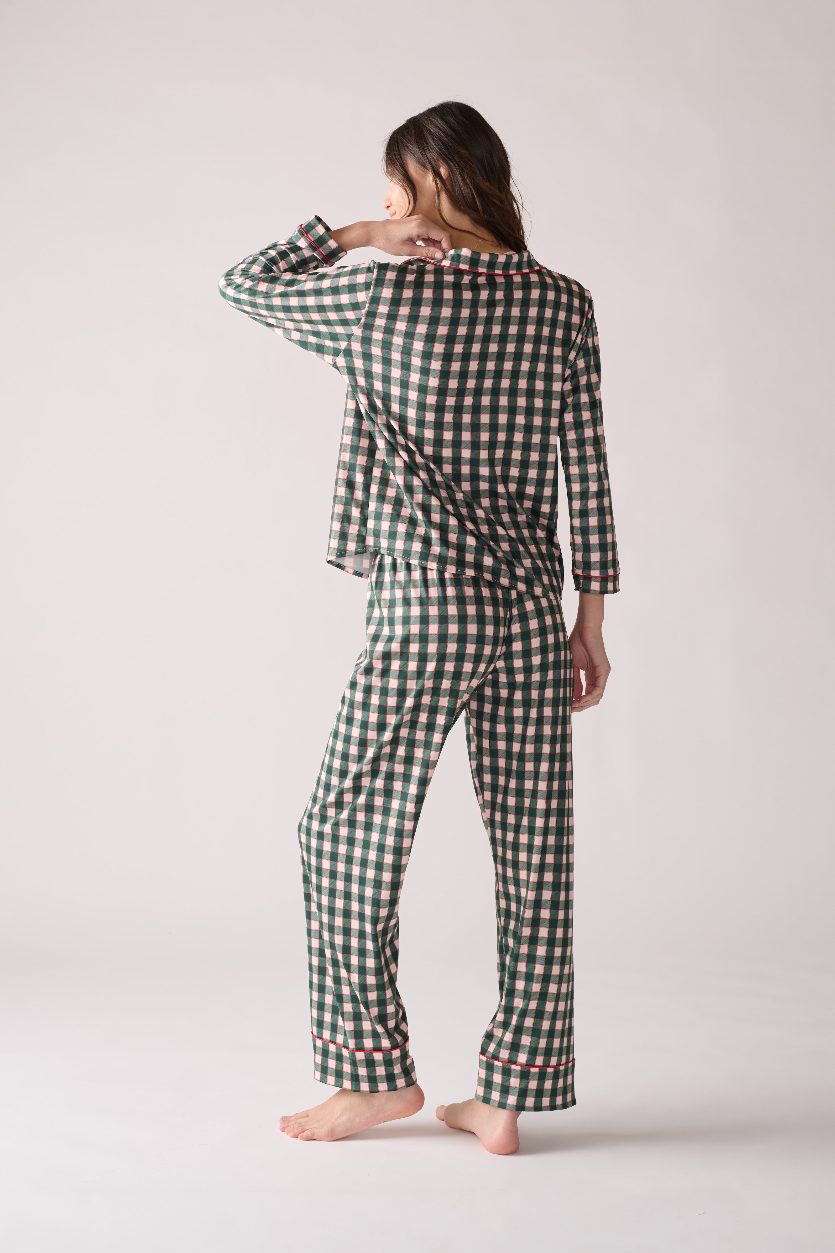 Women’s Pine Holiday Modal Pajama Set – Long Sleeve Top & Pants