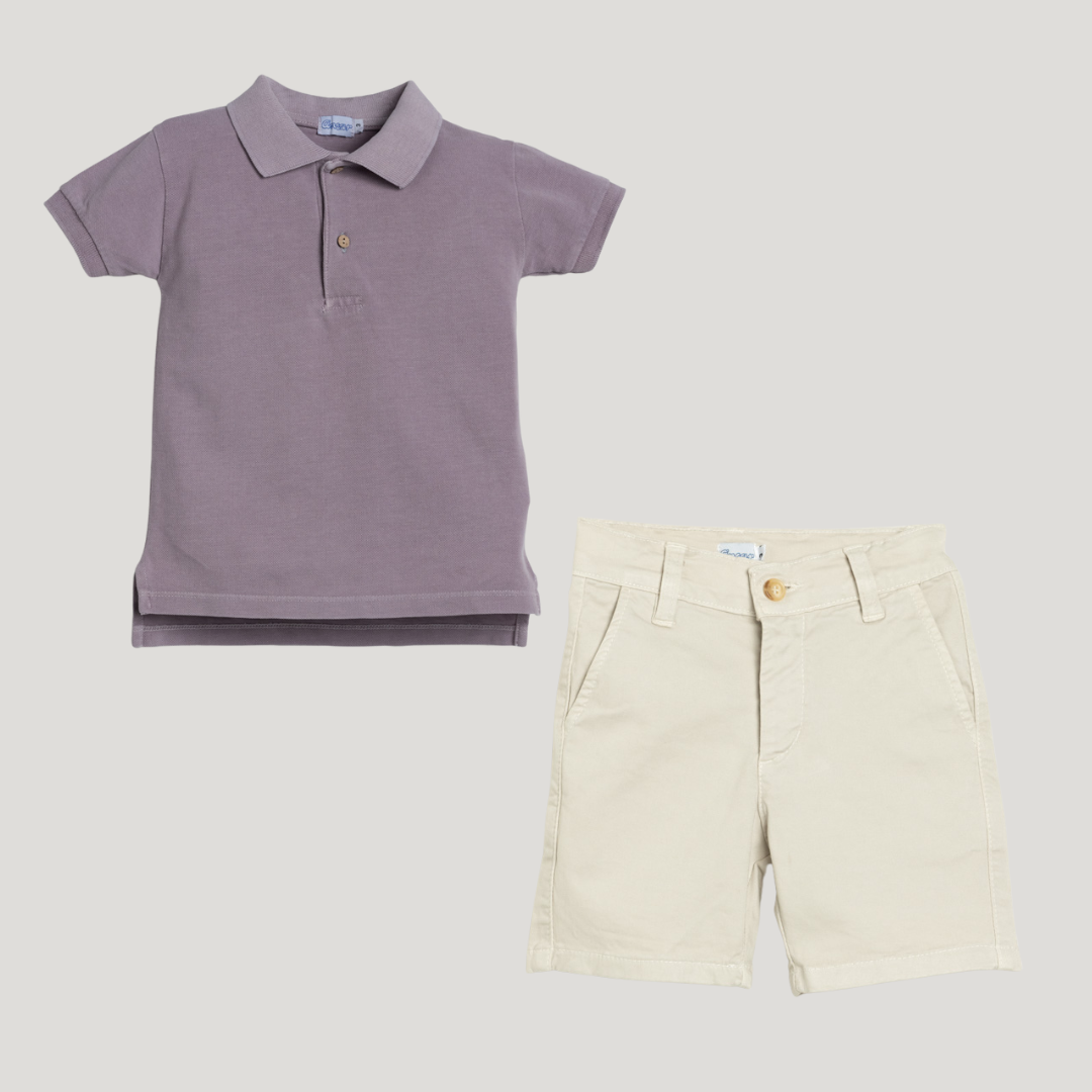Boy Polo Set Purple