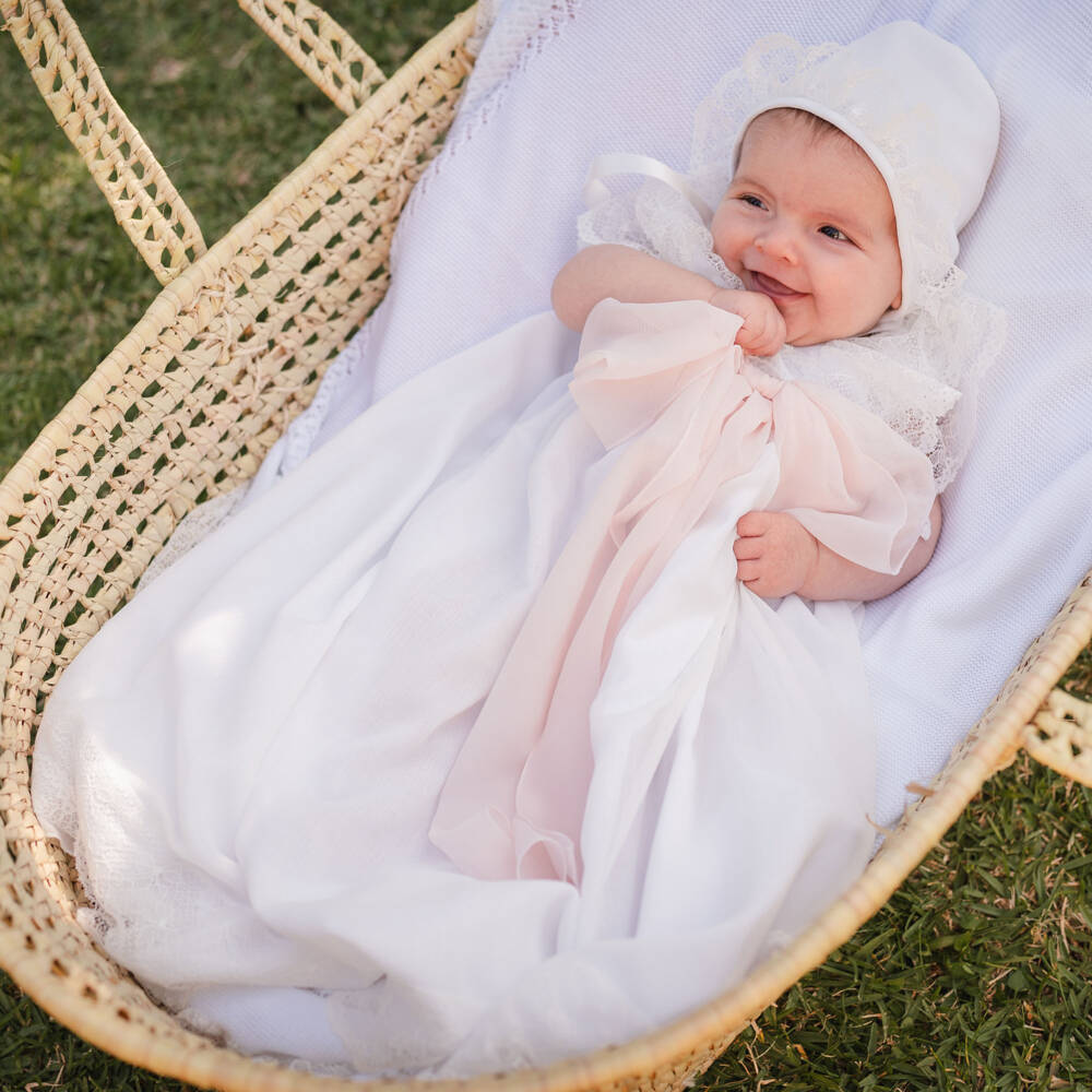 Christening Gown Bow- 2pc
