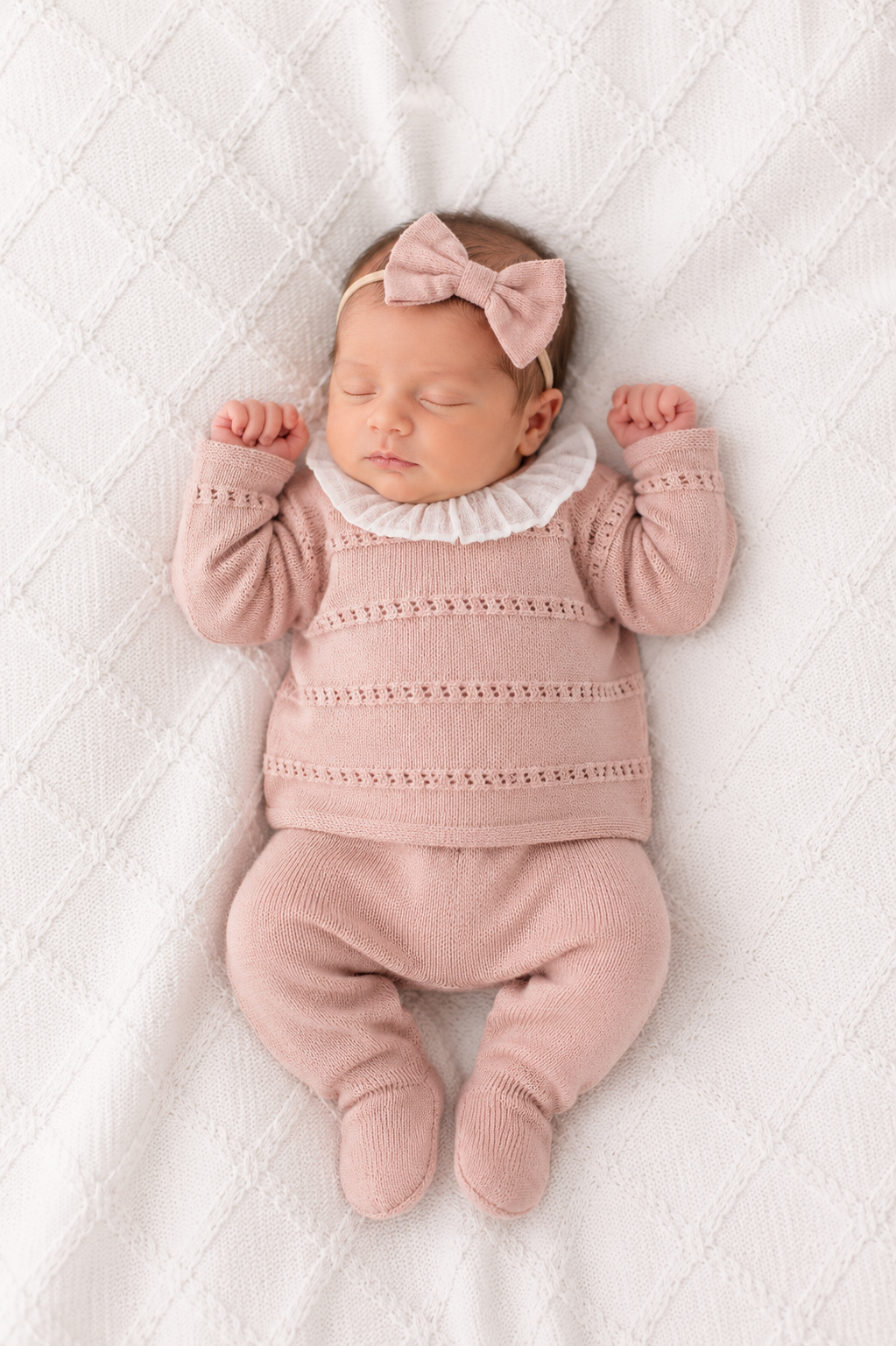 Knit Set 'Ojalillo' Pink- 2pc