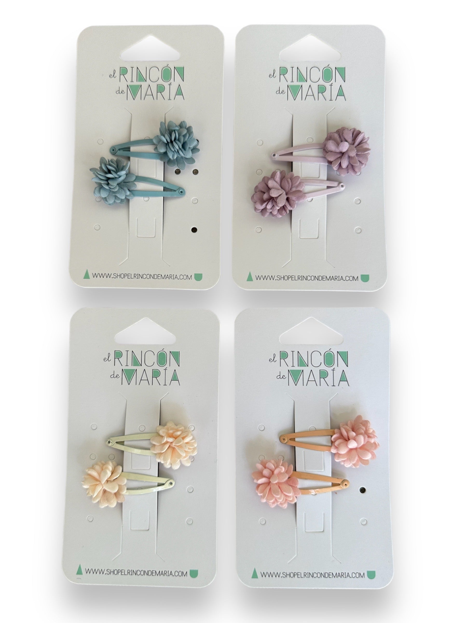 Hair Clips Satin Flower- Set of 2