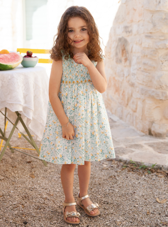 Smock Dress Lemons- Multicolor