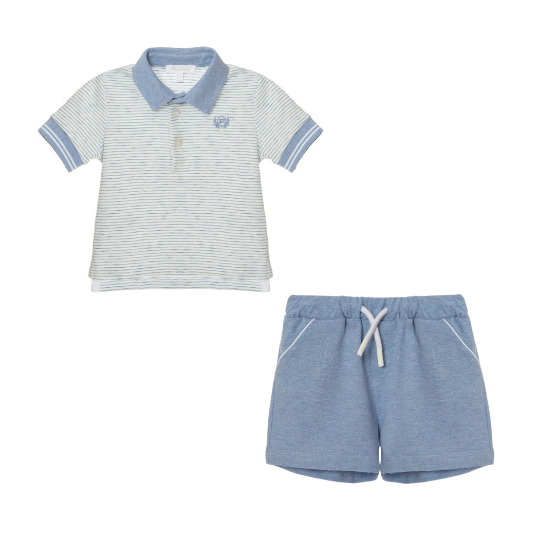 Indigo Stripes Short Set