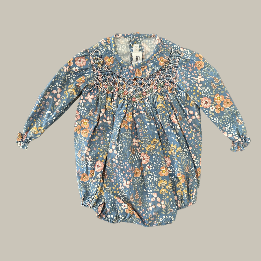 Smocked Romper Salvia