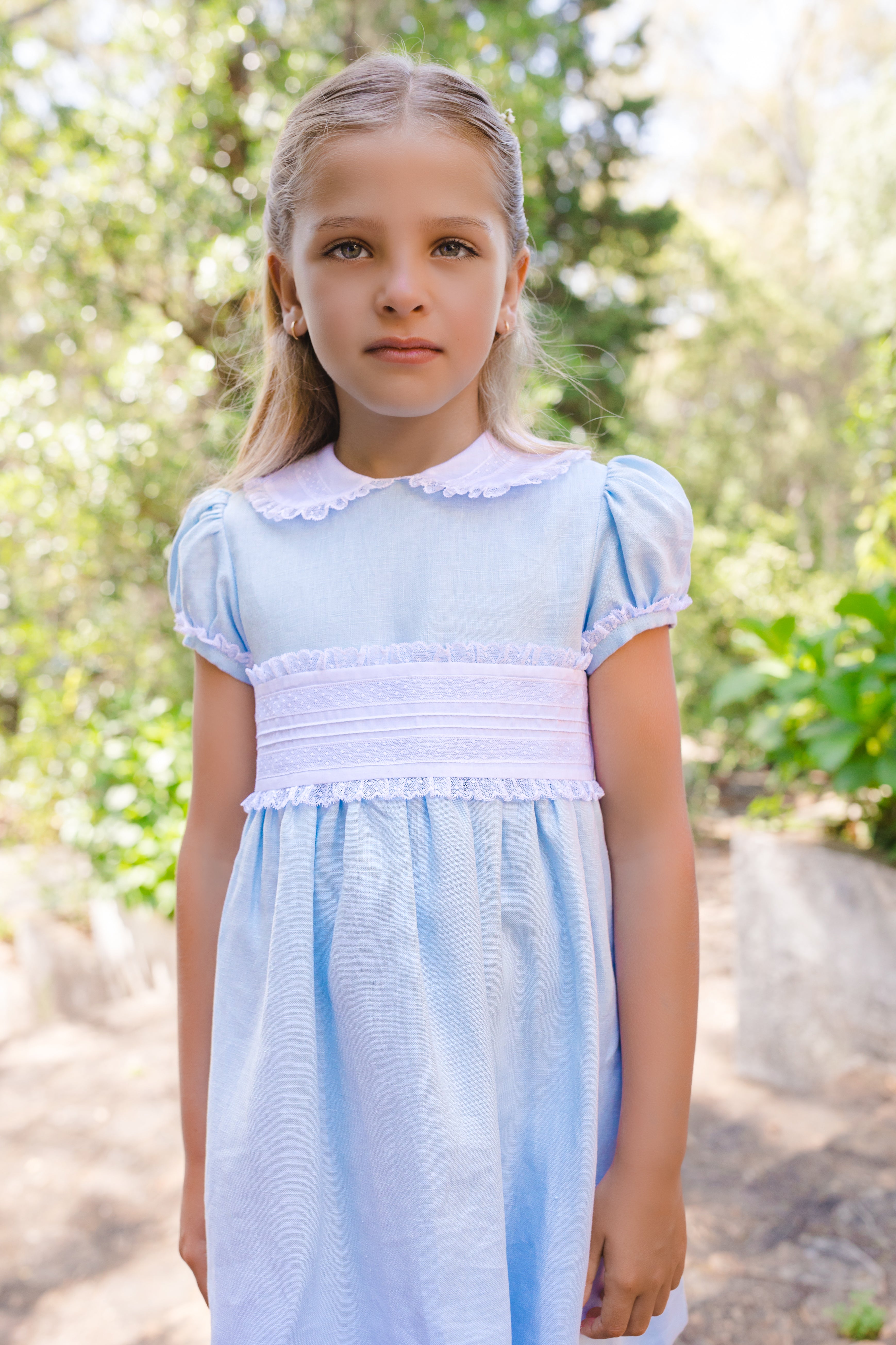 Linen Pink Classic Dress