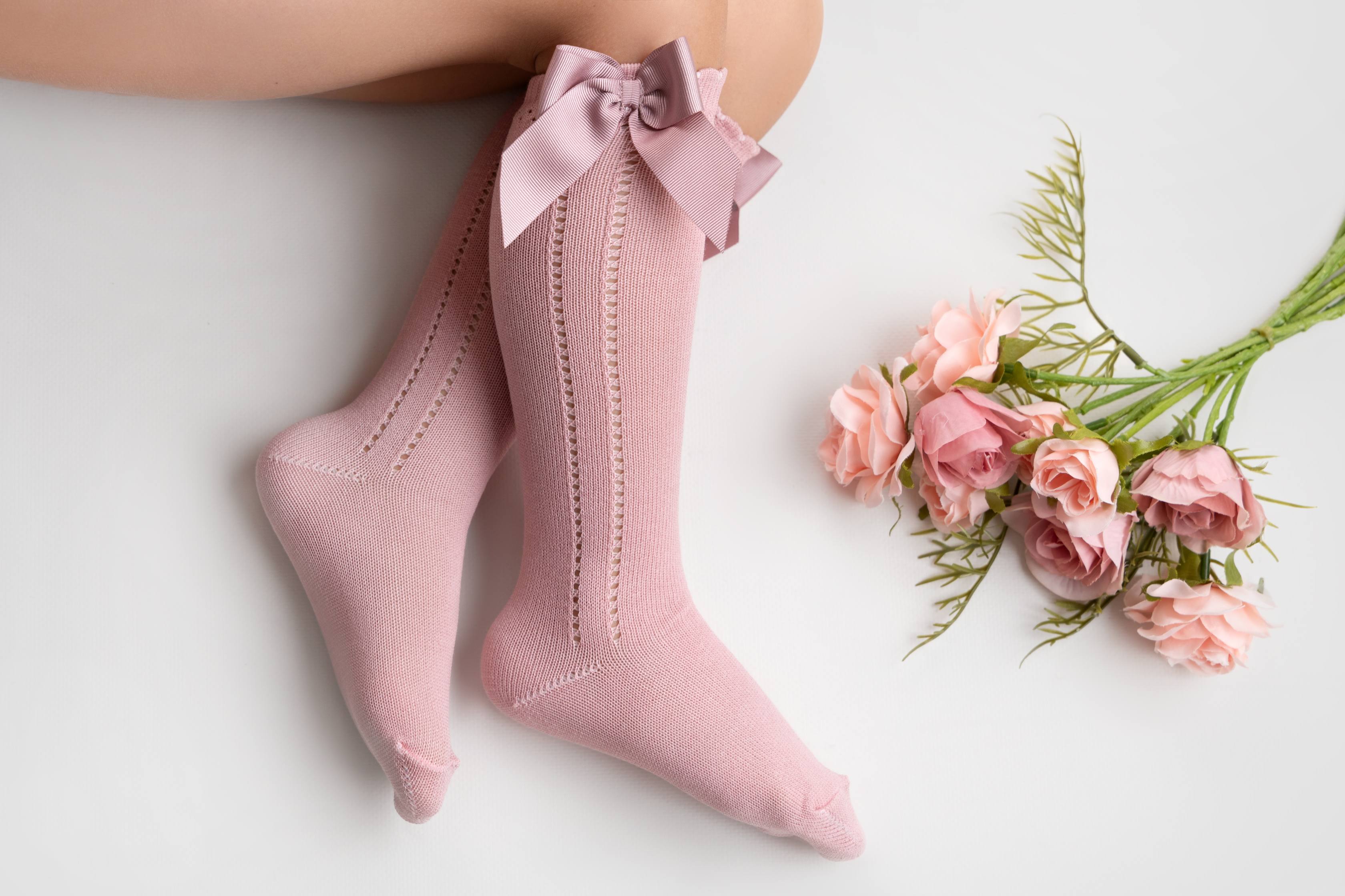Cinq Lapins Knee Socks Grosgrain Bow