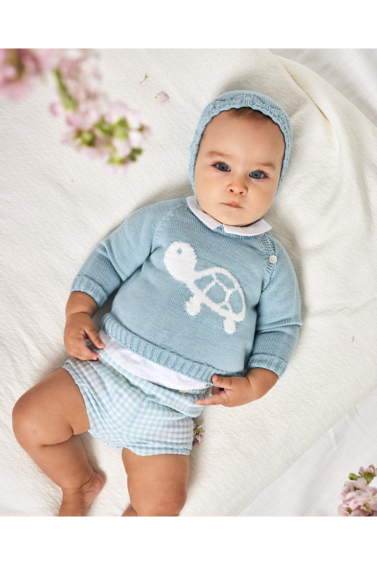 Boy Set Turtle Vichy- 2pc