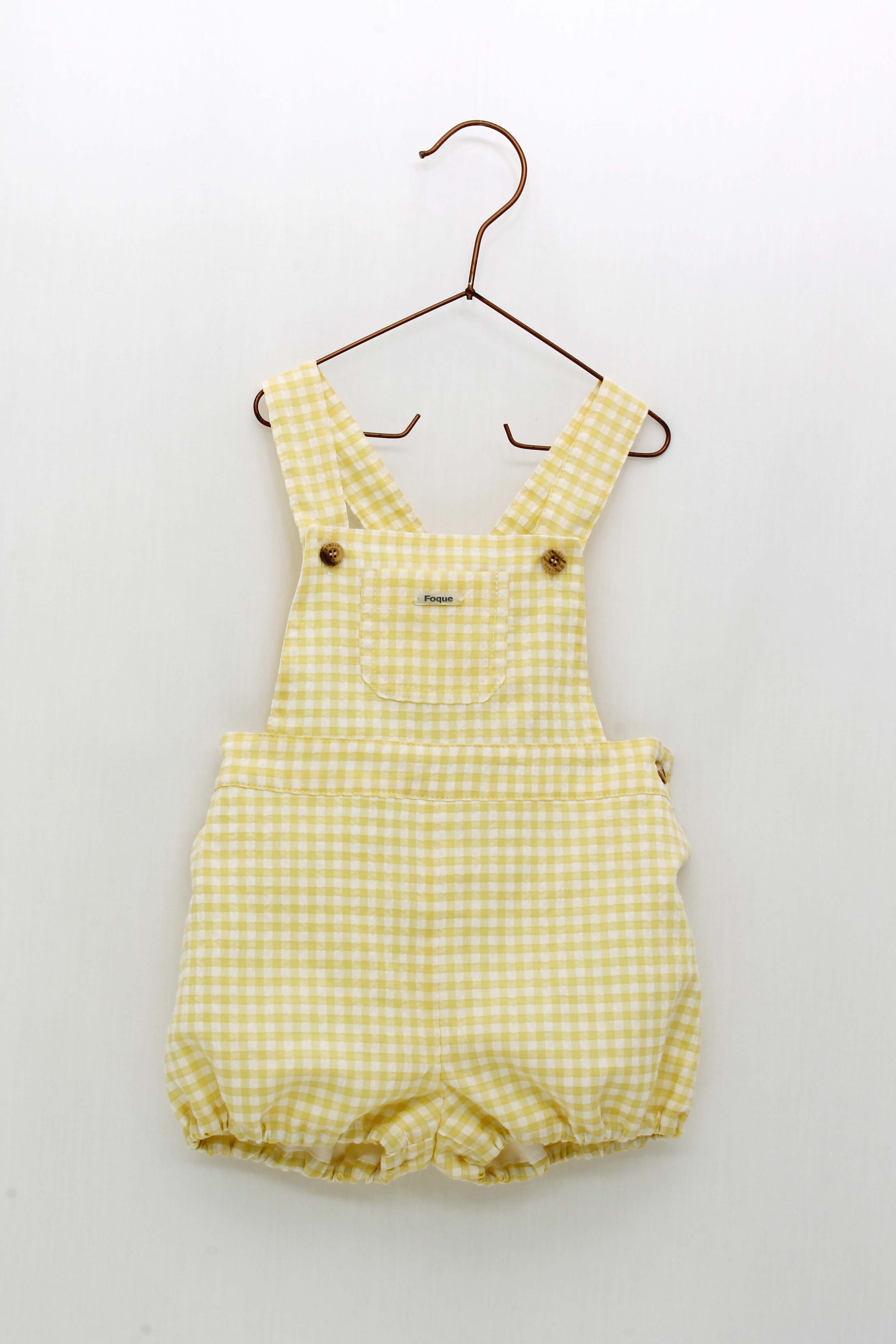 Dungaree Set Yellow Checkers
