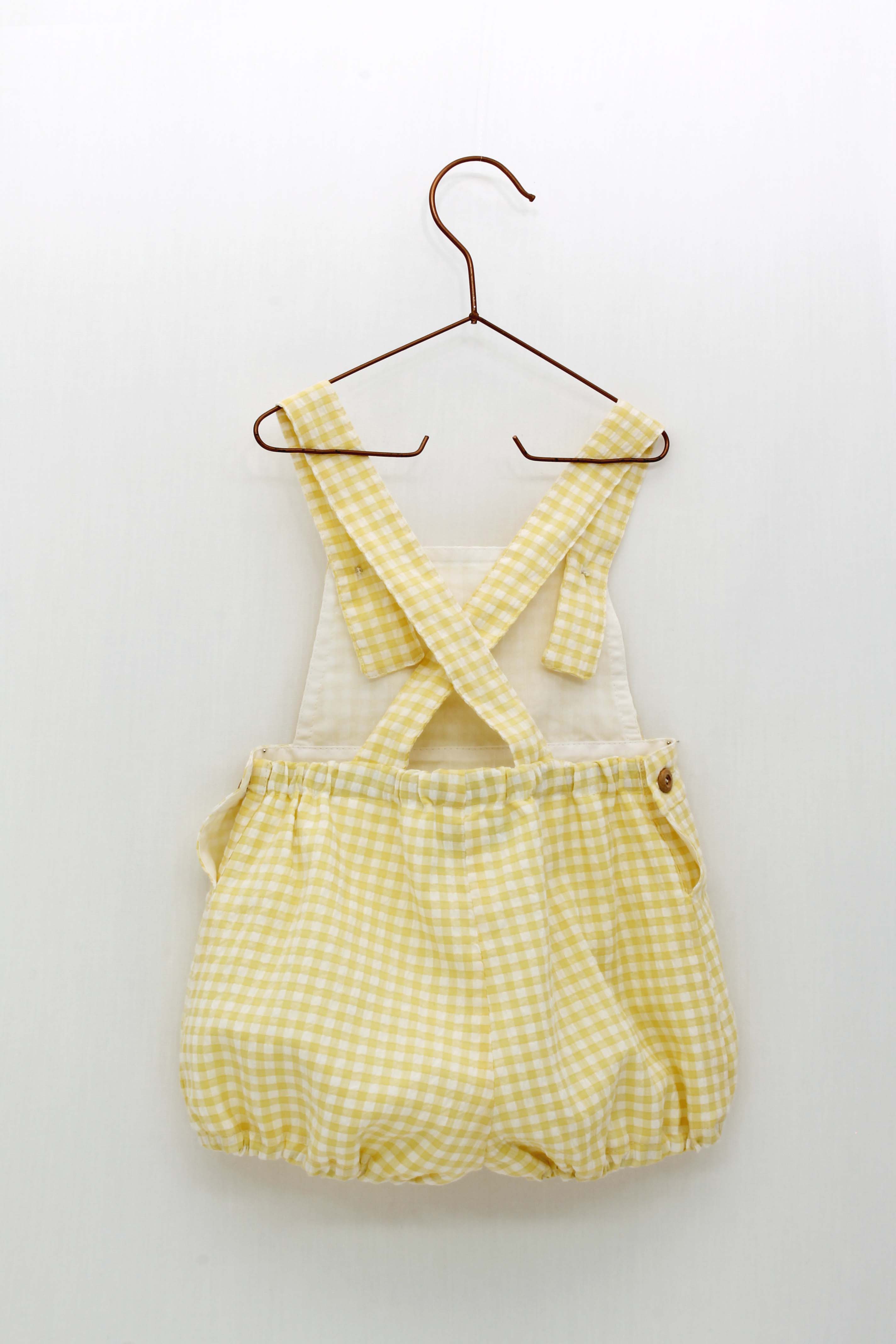 Dungaree Set Yellow Checkers