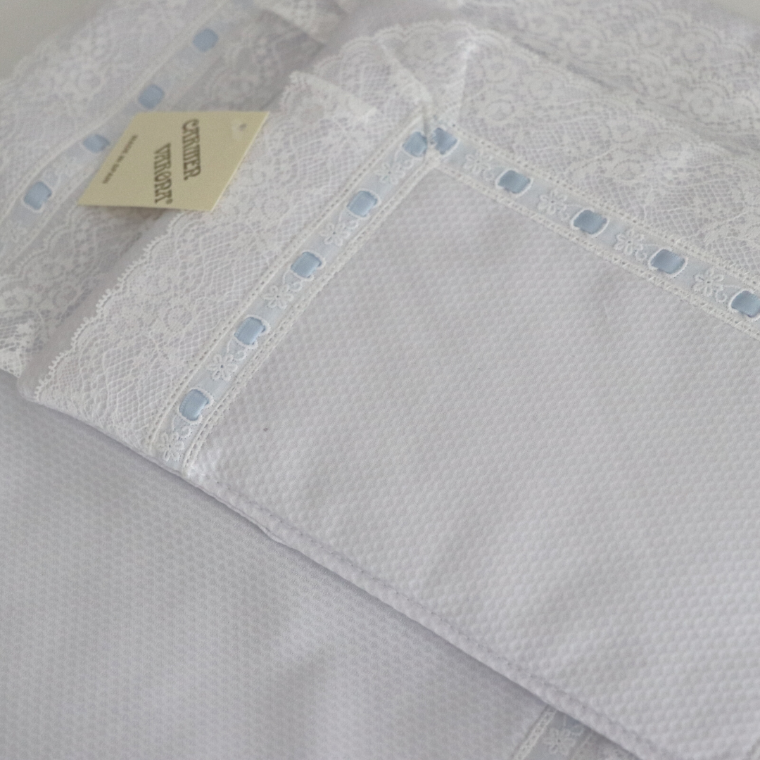 Crib Set Lace- Liner, pillow and blanket