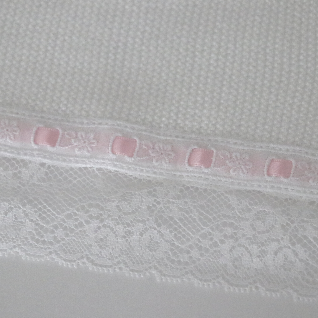 Crib Set Lace- Liner, pillow and blanket