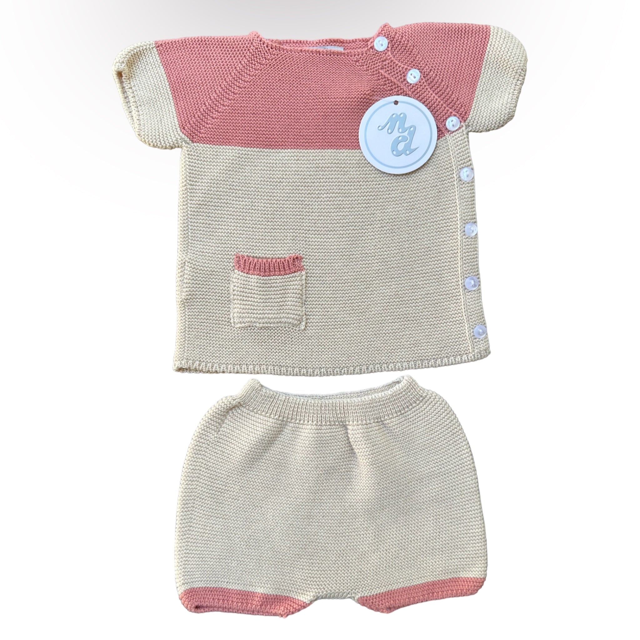 Outfit Bolsillo- Ecru/Orange