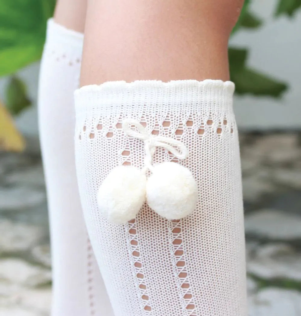 Cinq Lapins Knee Socks Pompom