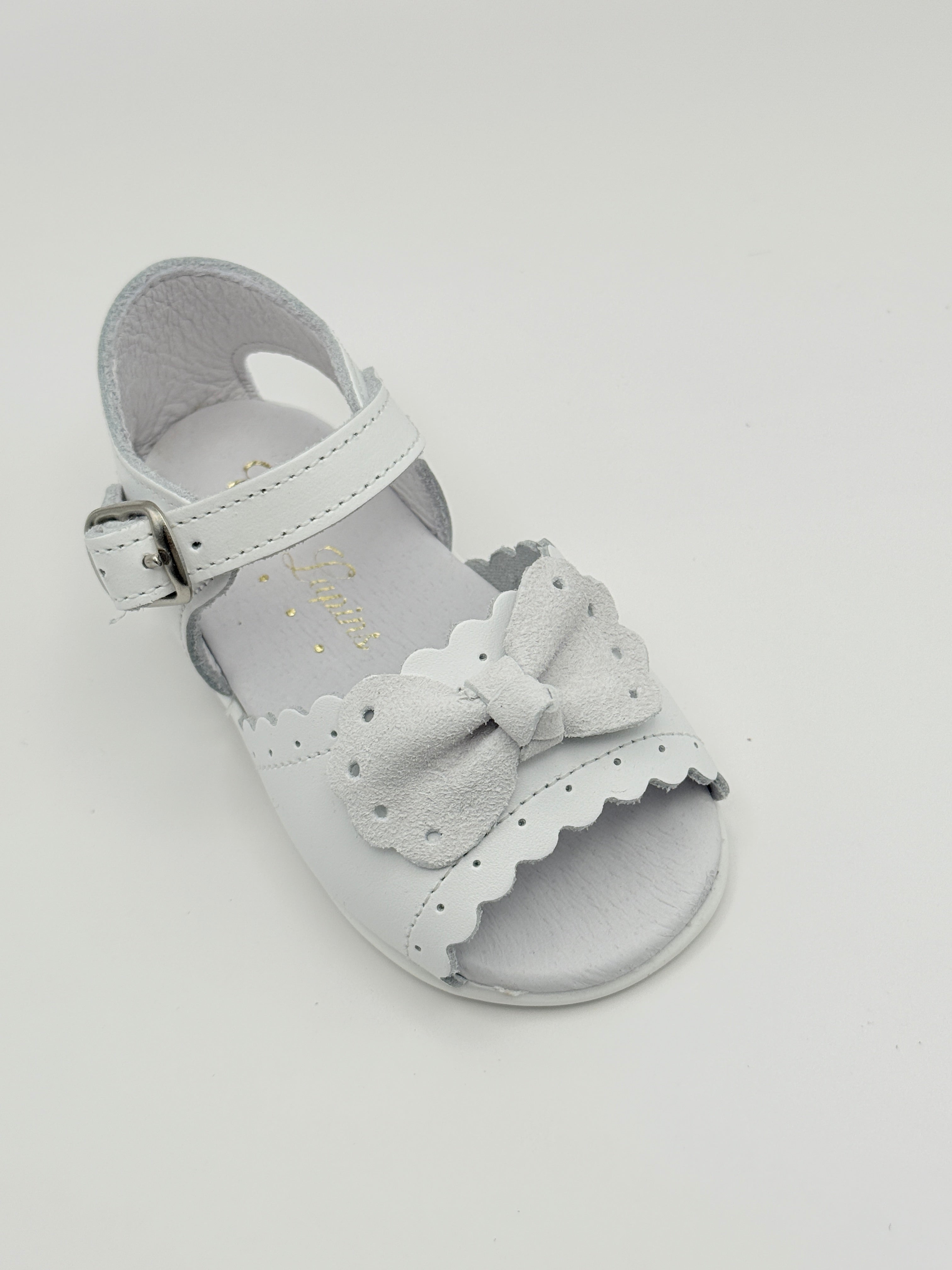 Sandal Scalloped Bow White