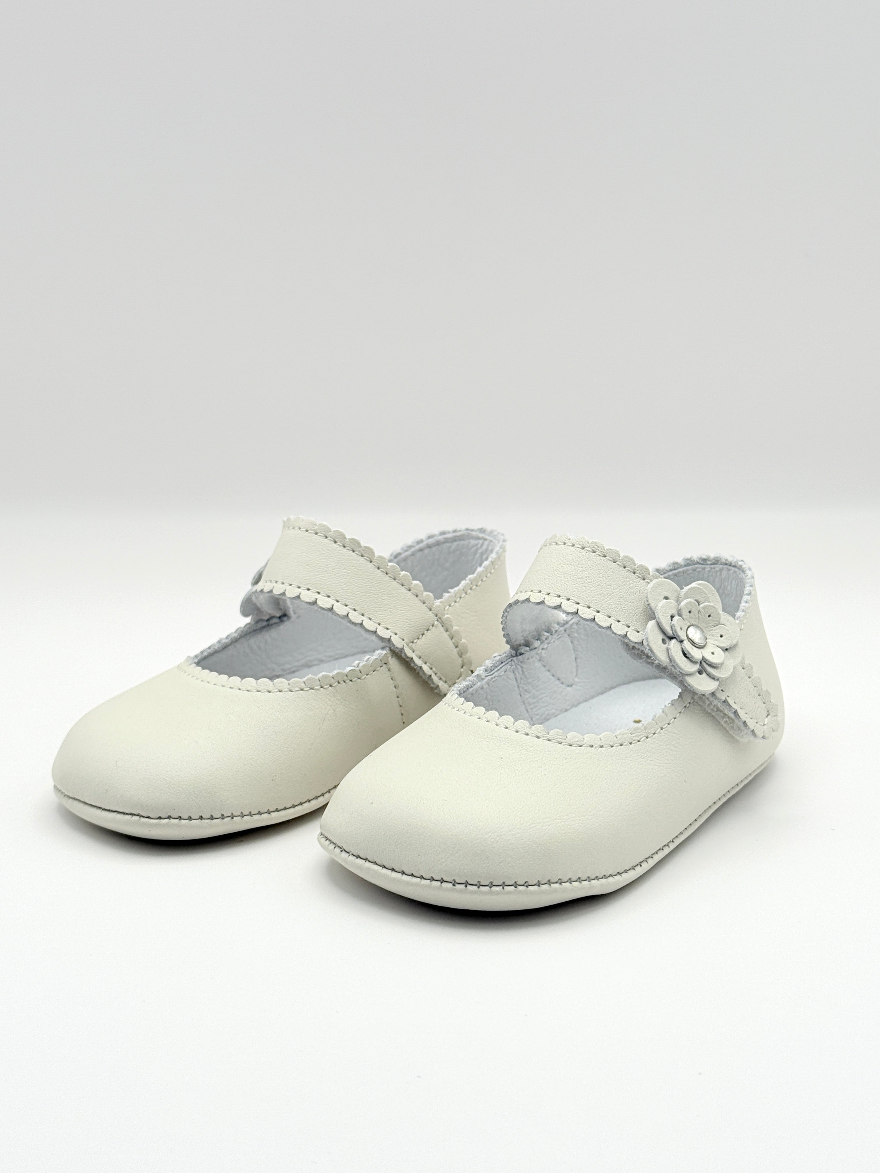 Crib Shoe Mary Jane Flor Ivory