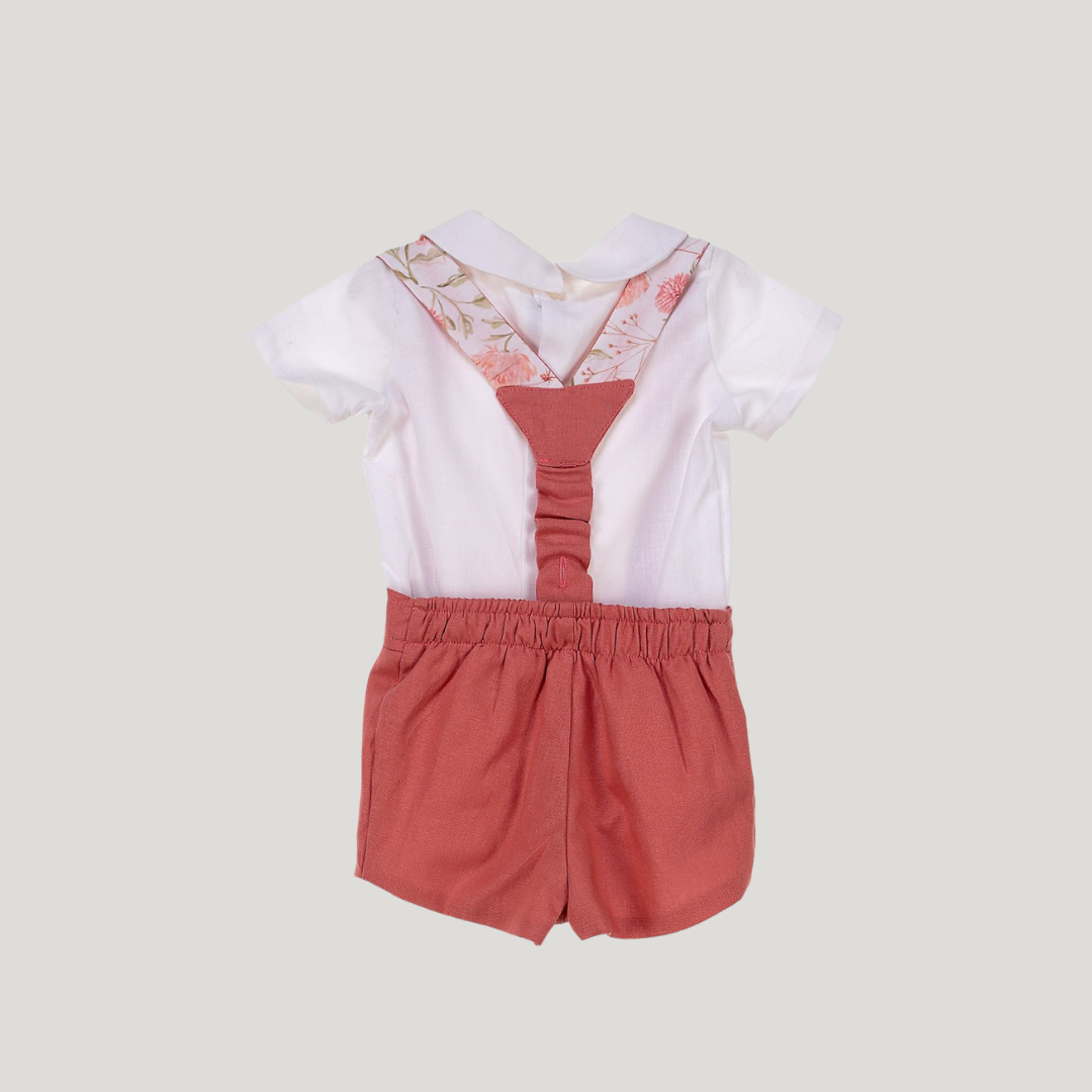 Suspender Set Coral Dahlia