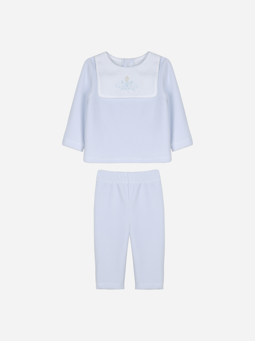 Lapins Blue Set with Embroidered Bib