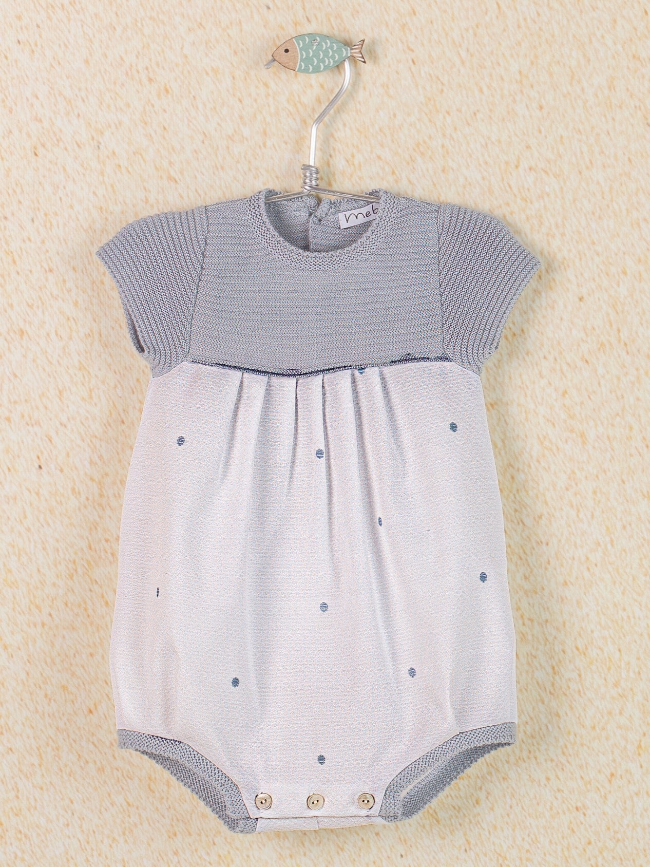 Knit Romper Piquet Dots