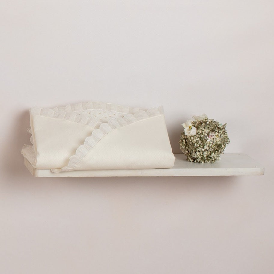 Receiving Blanket 'Piquet Ivory'