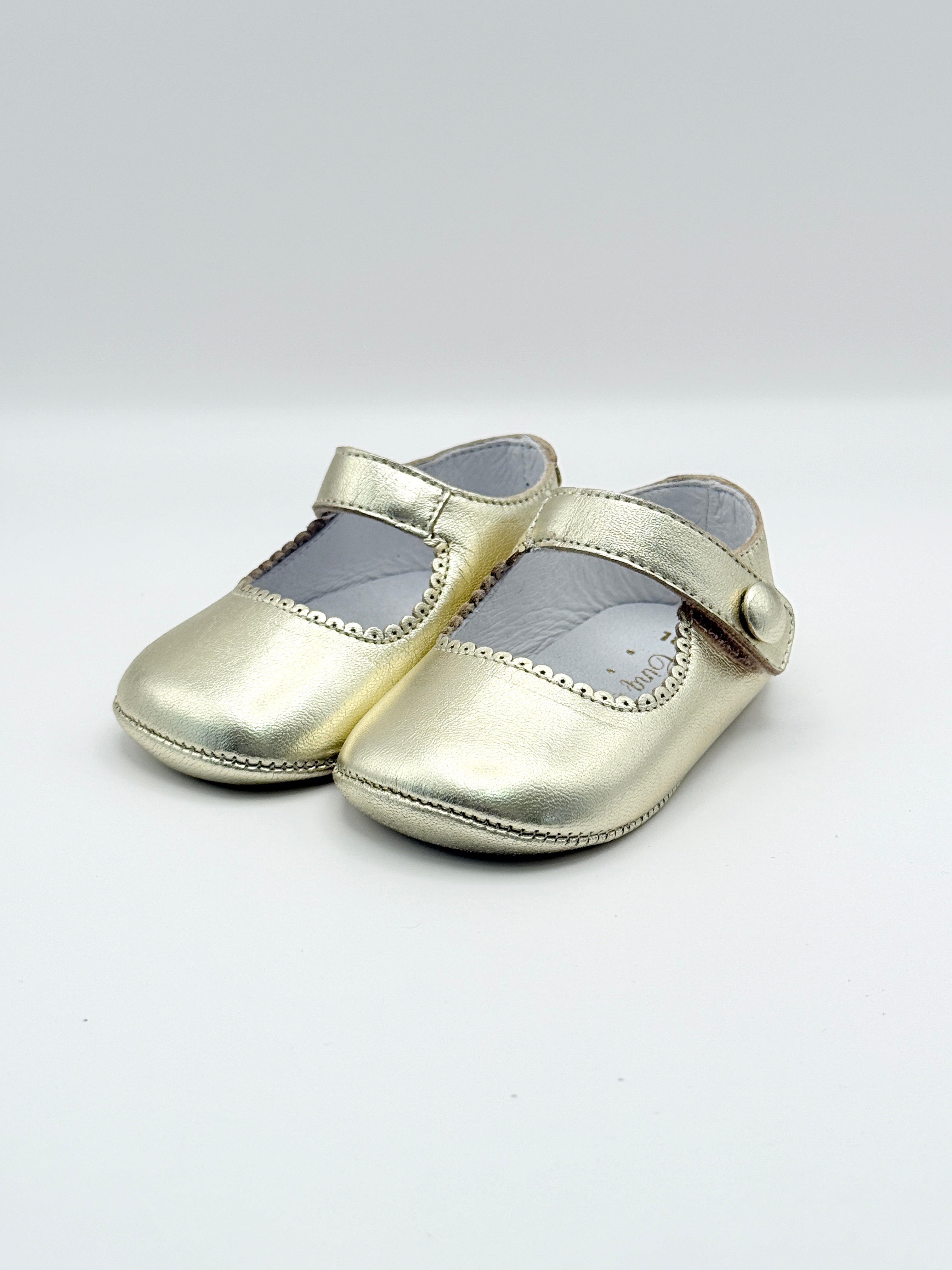 Crib Shoe Mary Jane Button Gold