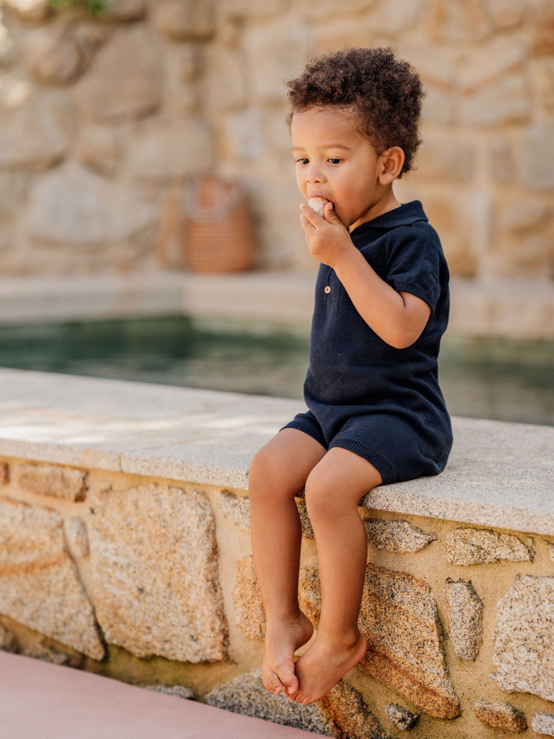 Polo Romper 'Summer' Navy