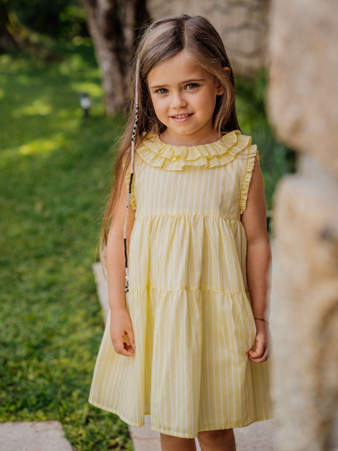 Dress 'Yellow Grow' Stripes