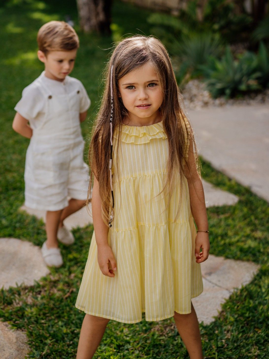 Dress 'Yellow Grow' Stripes