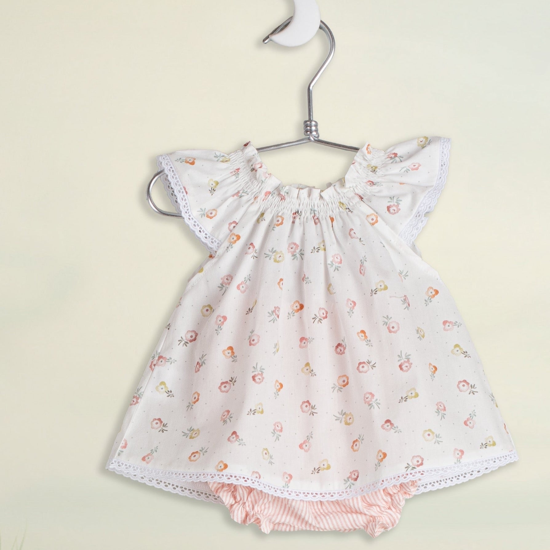 Penelope Bloomer Set - Mint Stripe/Light Pink