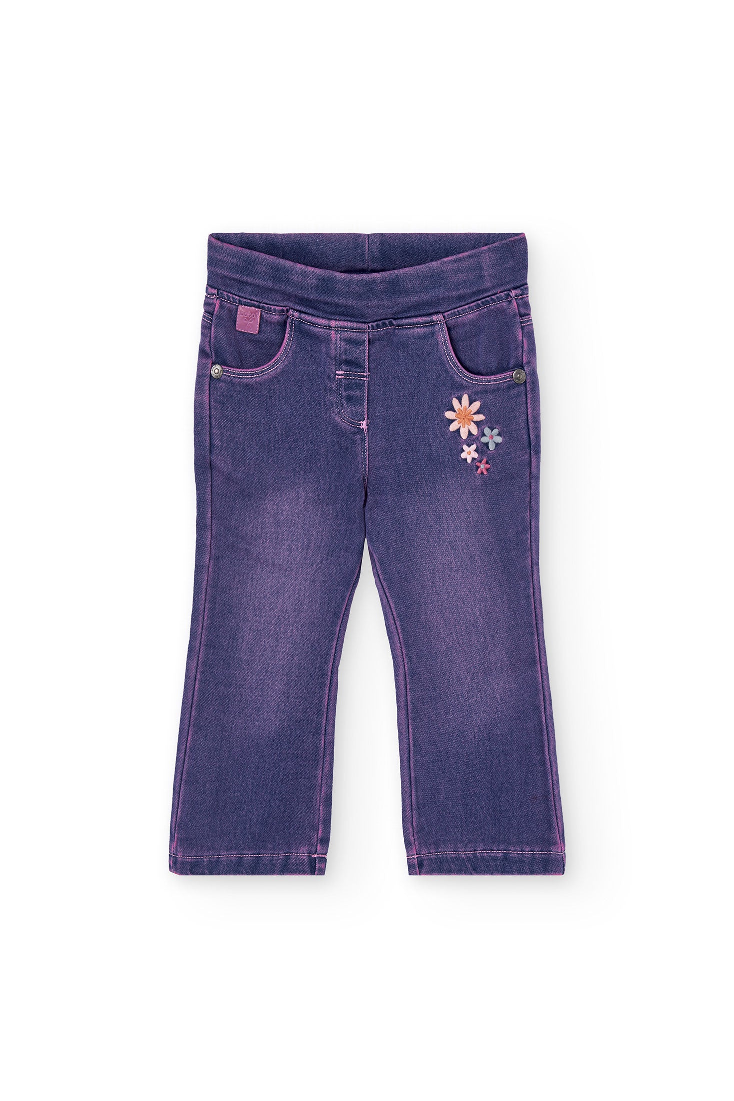 Blue Floral Denim Leggings