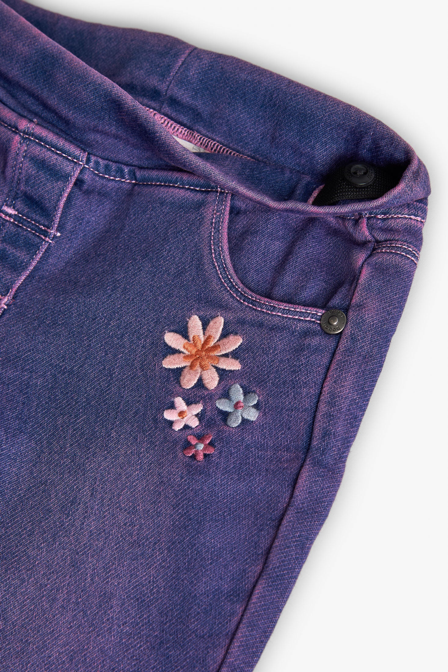 Blue Floral Denim Leggings