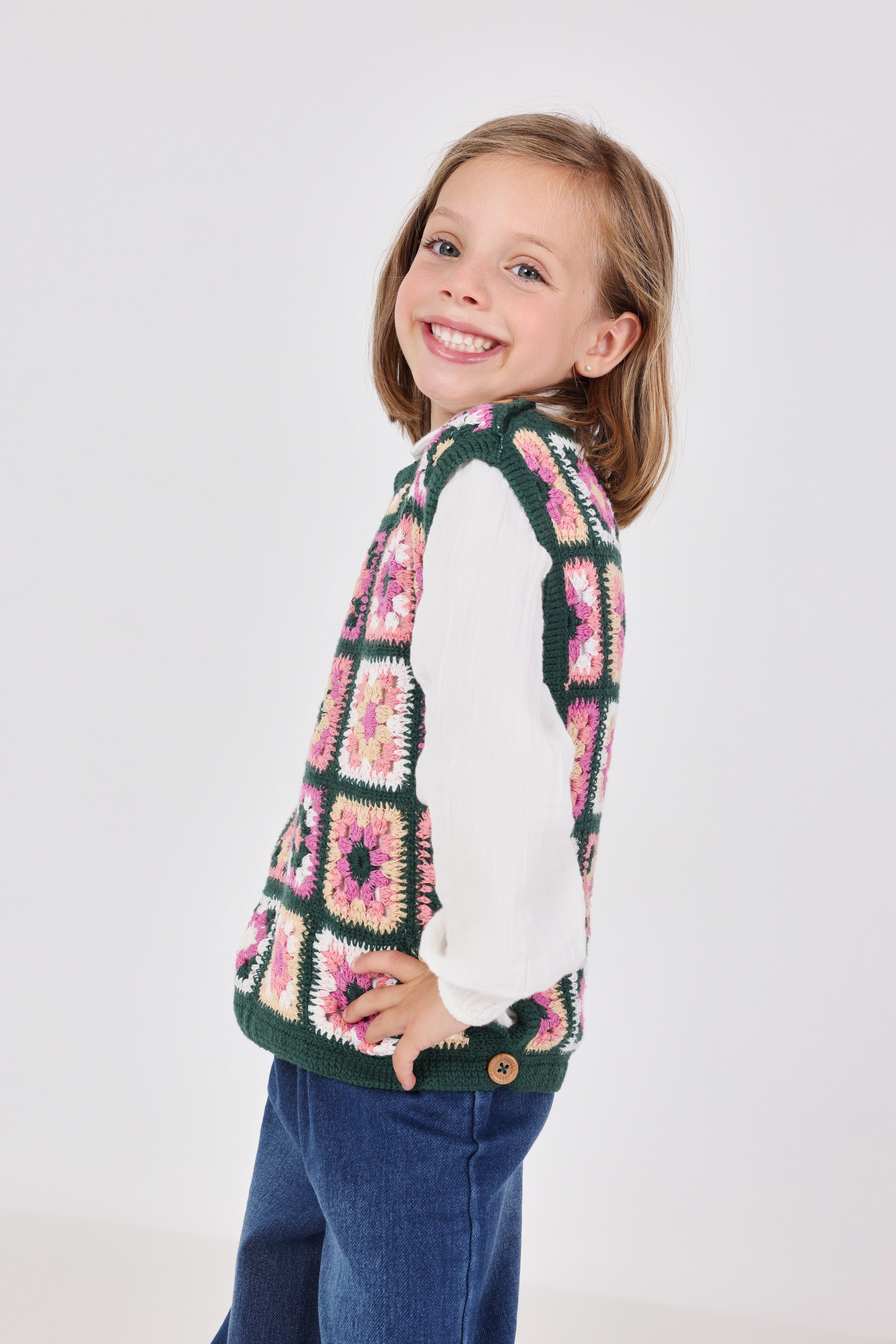 Outfit Crochet Green Flowers