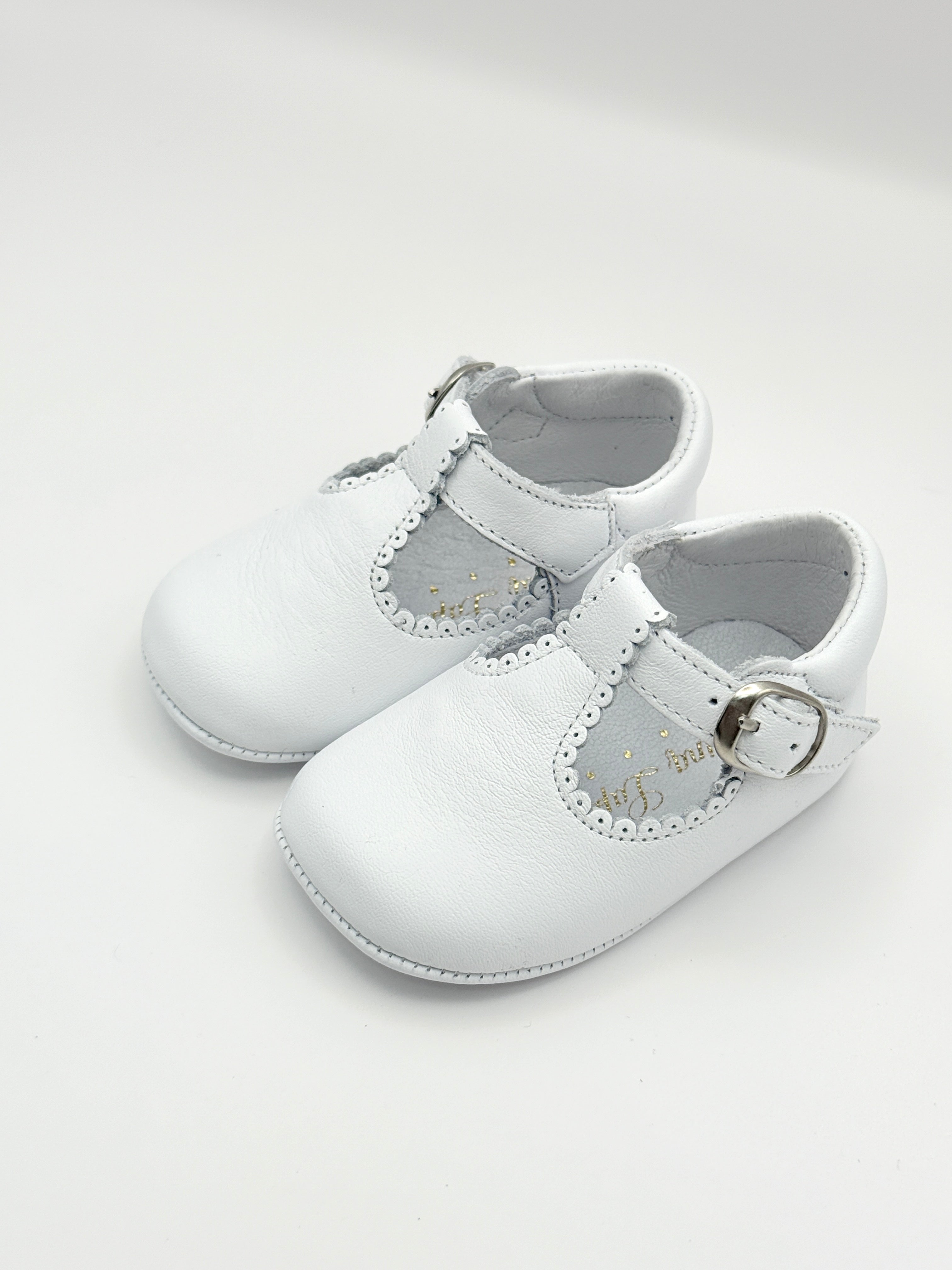 Crib Shoe T-Strap Napa White