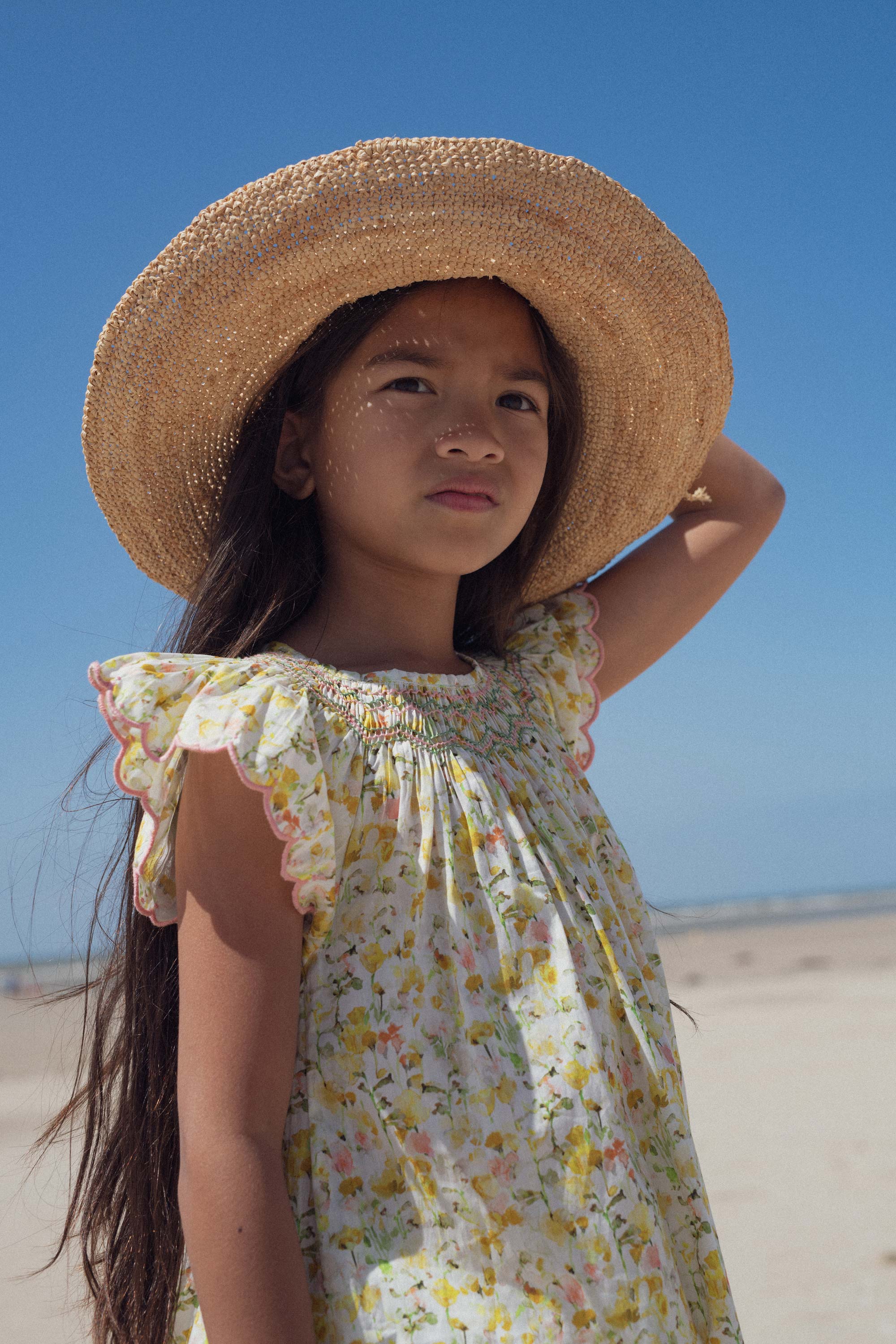 Marie Puce 'Stella Link' Smock Dress