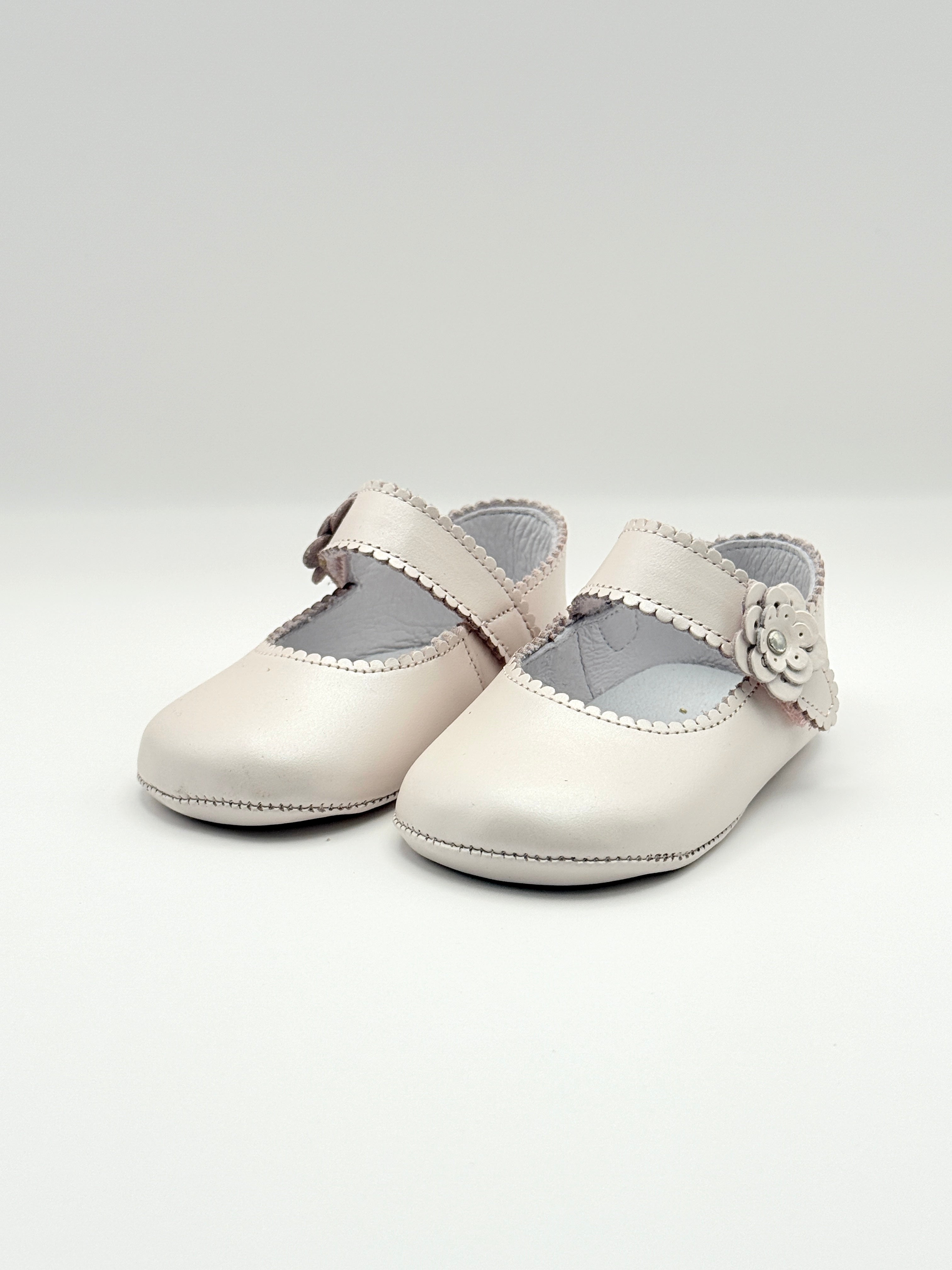 Crib Shoe Mary Jane Flor Pearl Pink