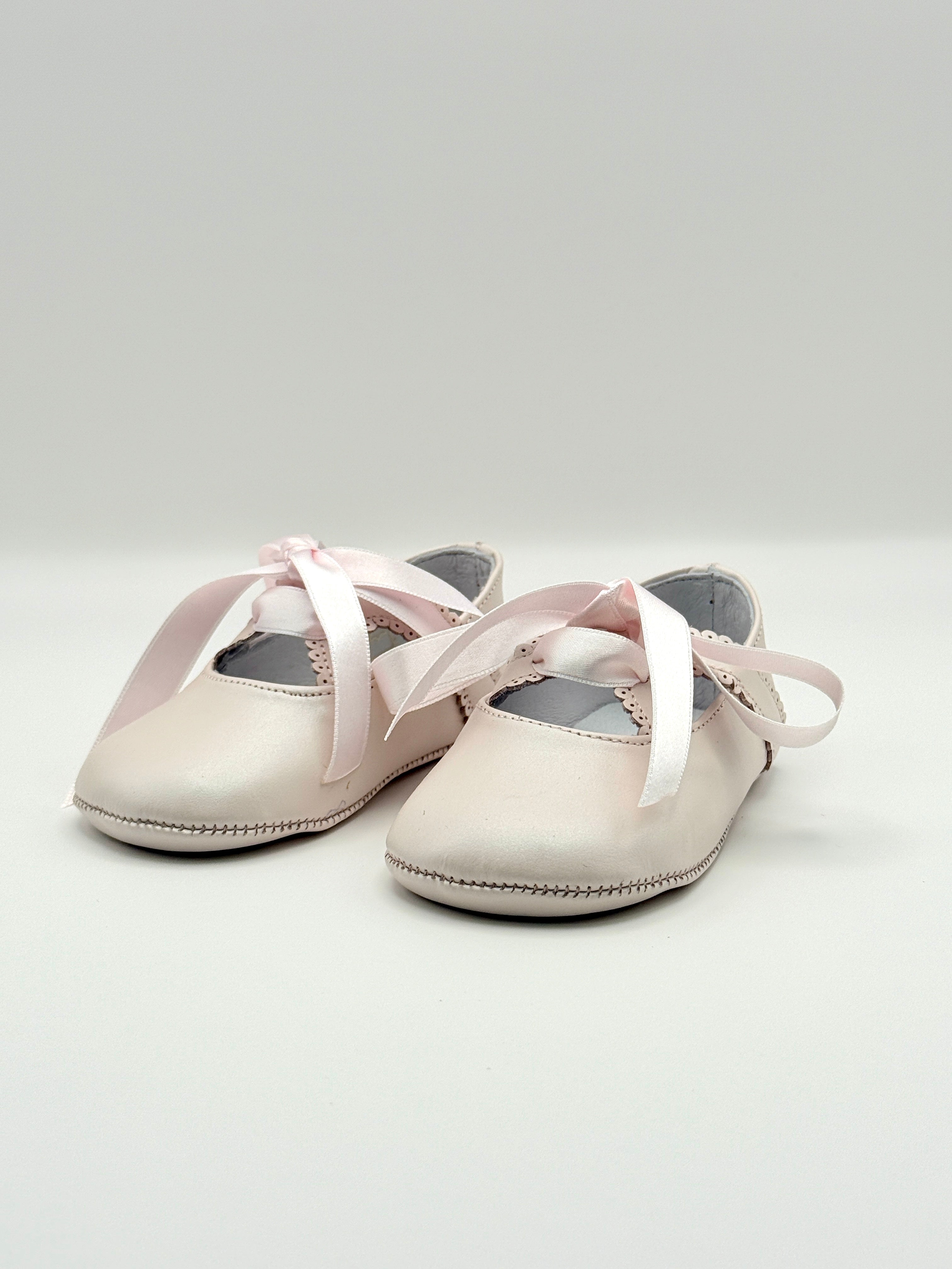Crib Shoe Mary Jane Silk Pink
