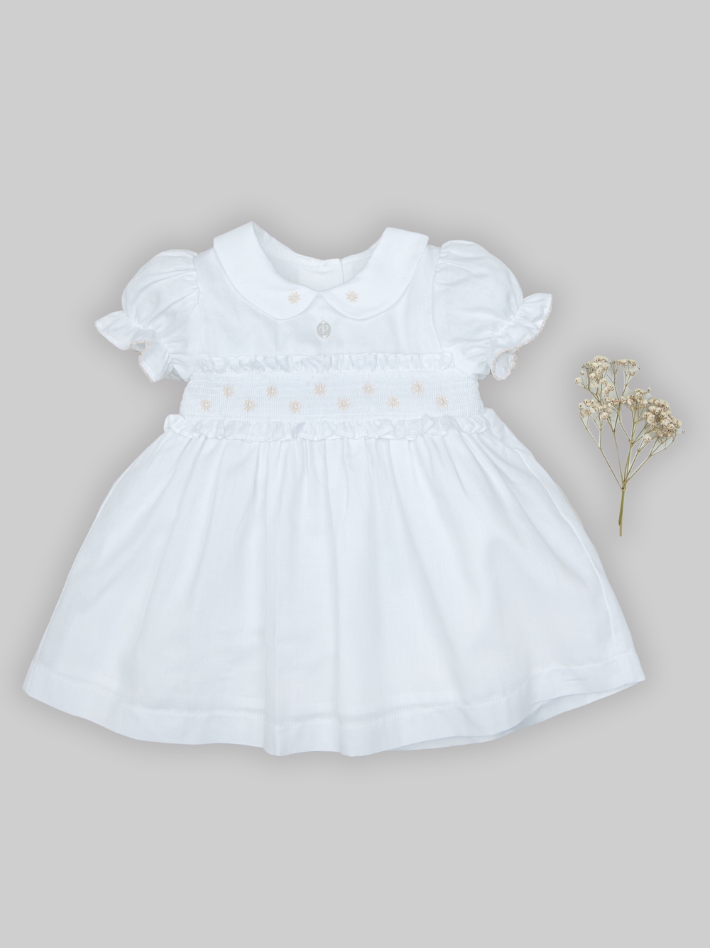 White Cotton Satin Dress