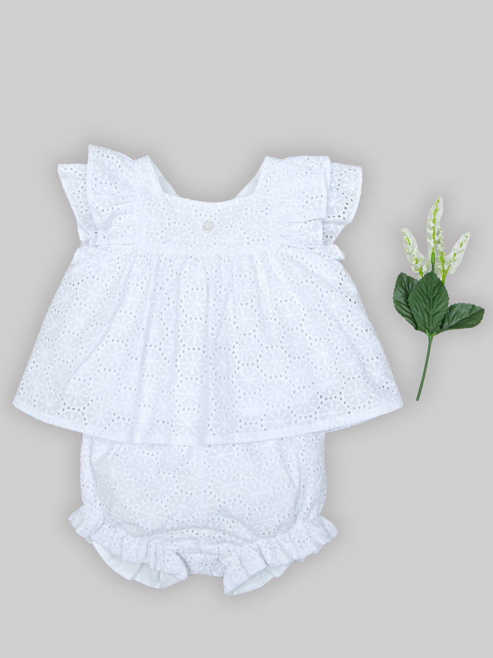 White Embroidered Cotton Set