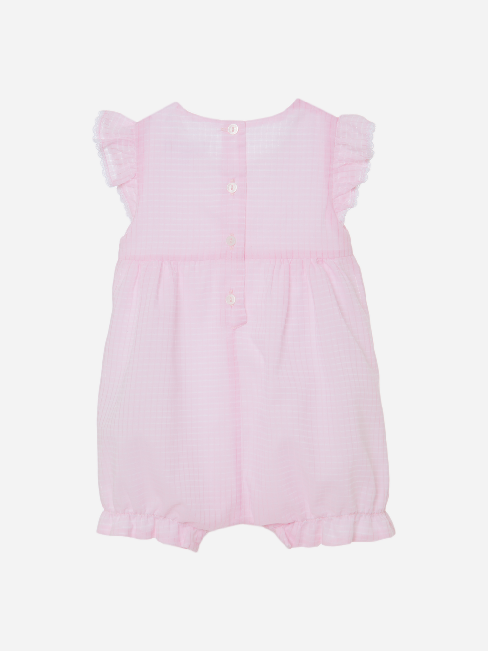 Pink Textured Cotton Romper