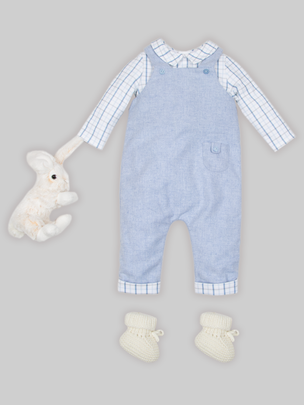 Blue Jersey Flannel Romper