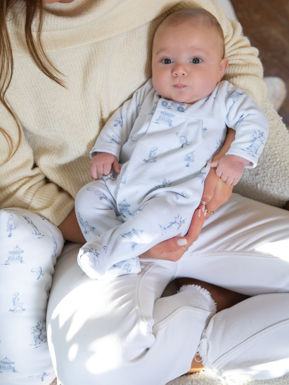 Babygrow Toile de Jouy Blue