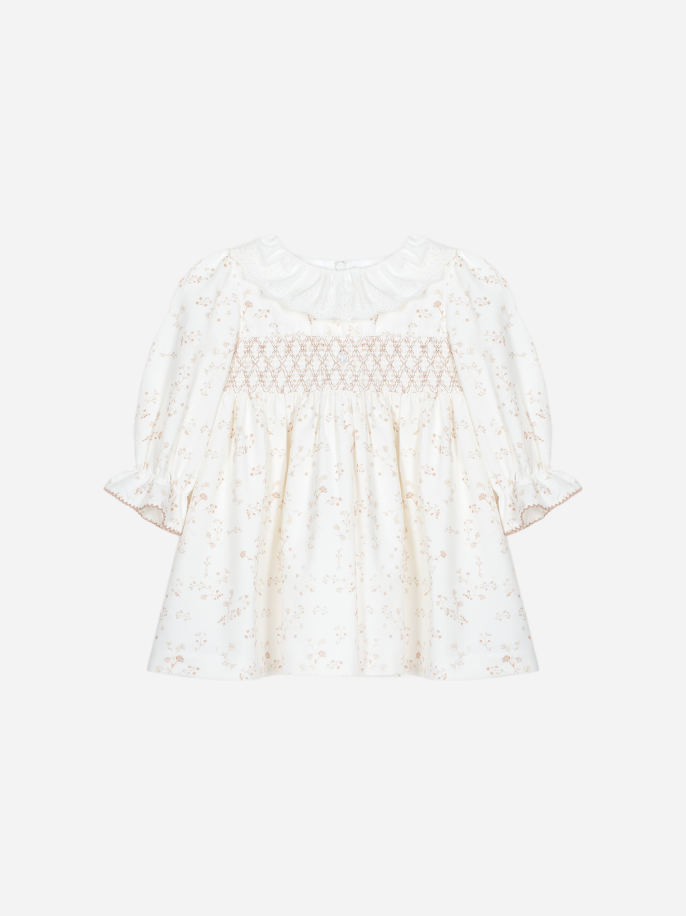 Beige Flowers Printed Dress