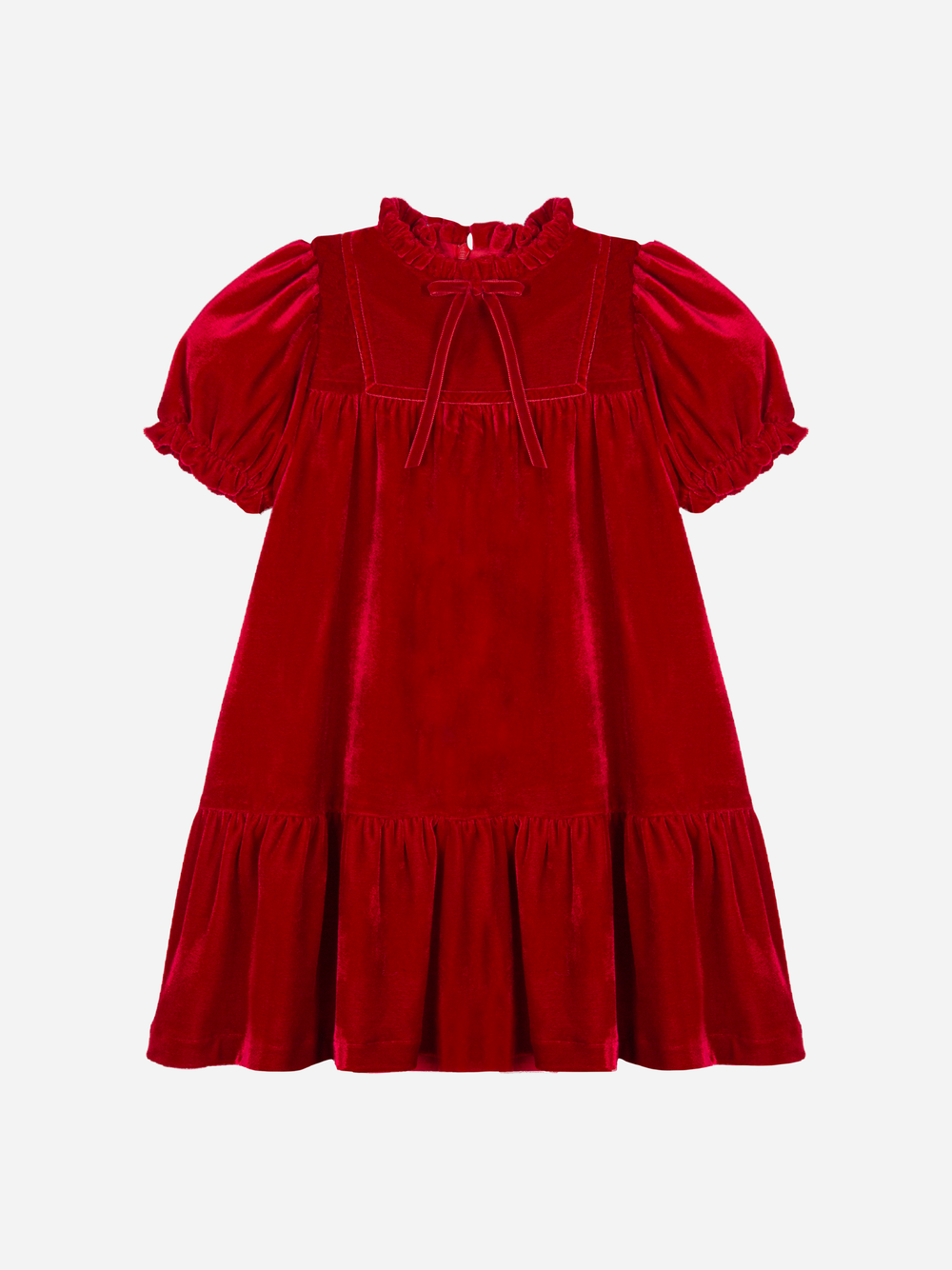 Red Puffed Sleeve Dress
