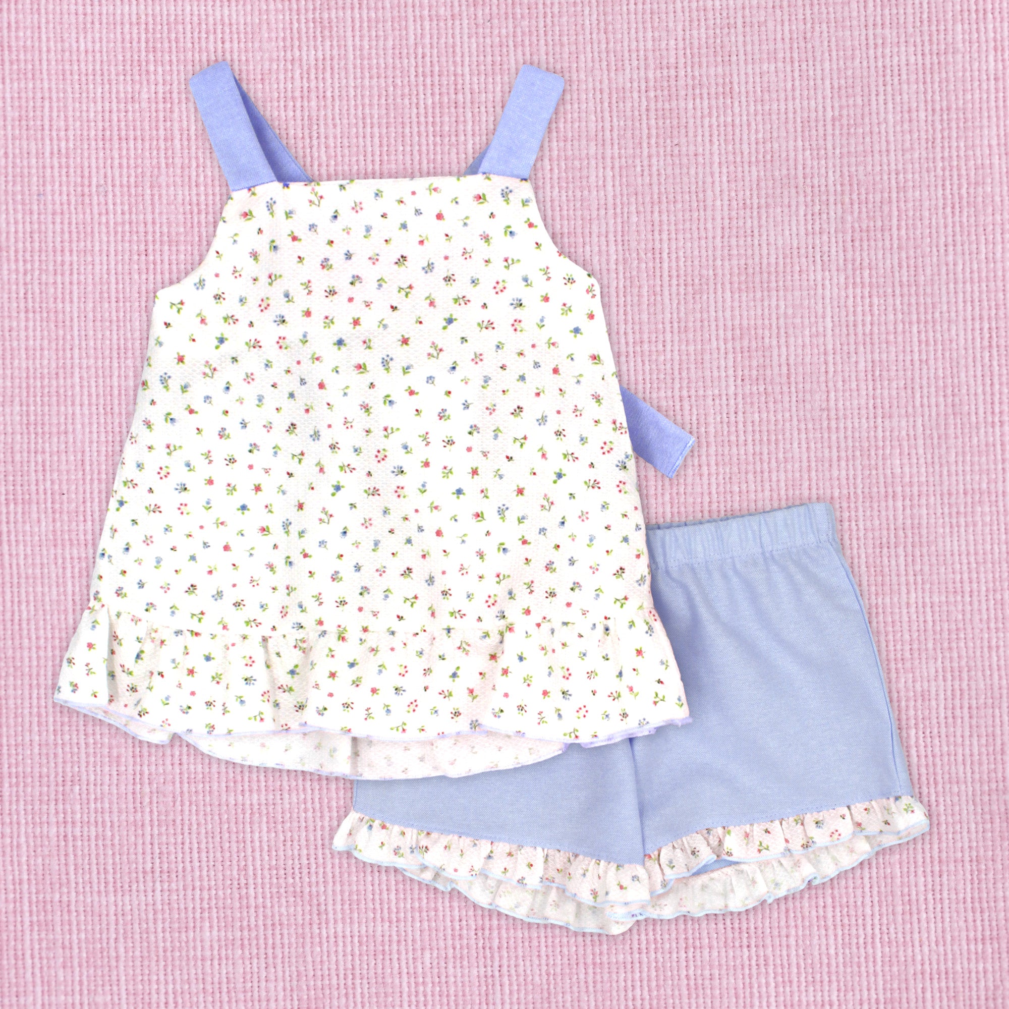 Short Set 'Piquet Florals'