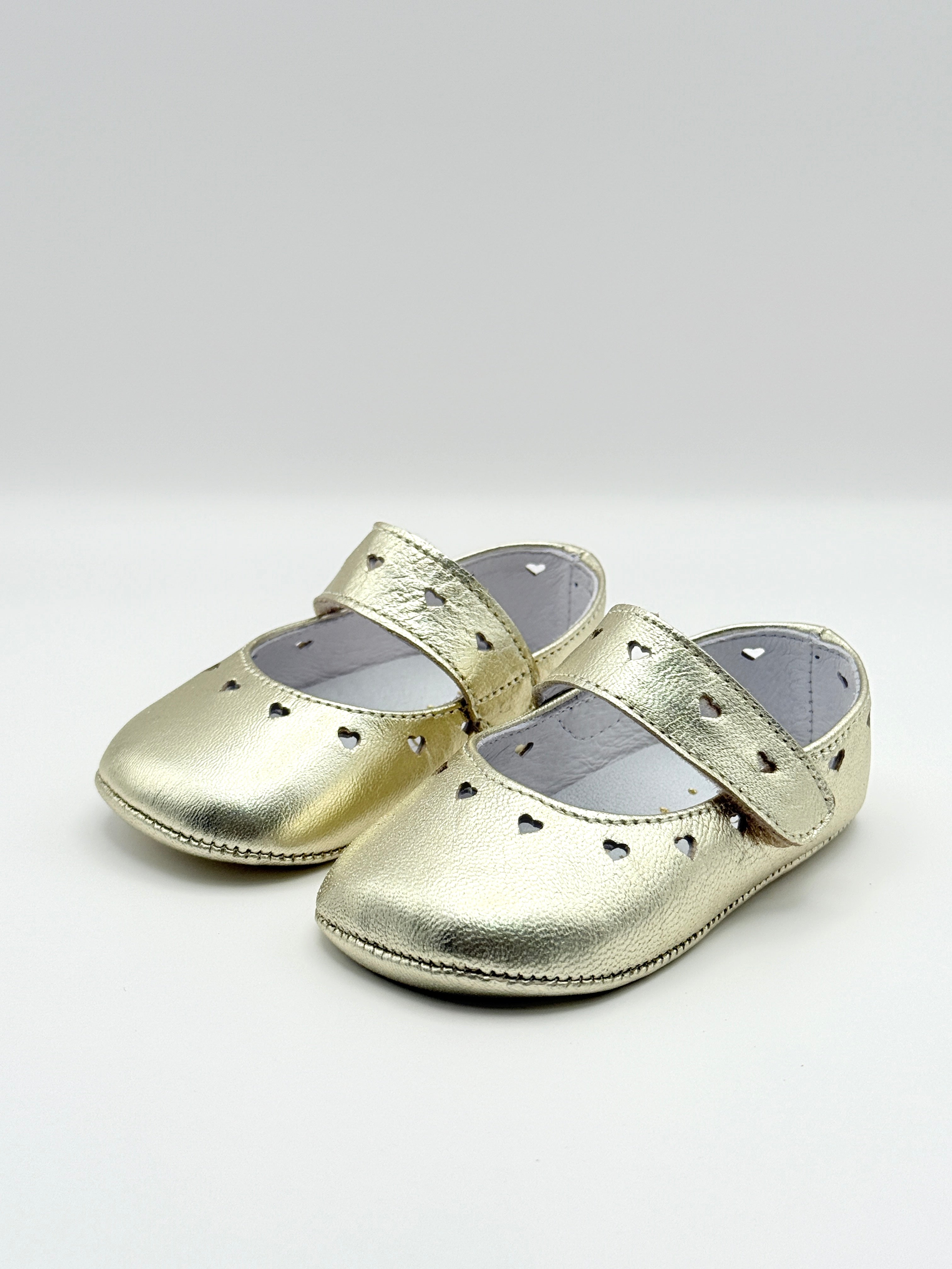 Crib Shoe Mary Jane Hearts Gold