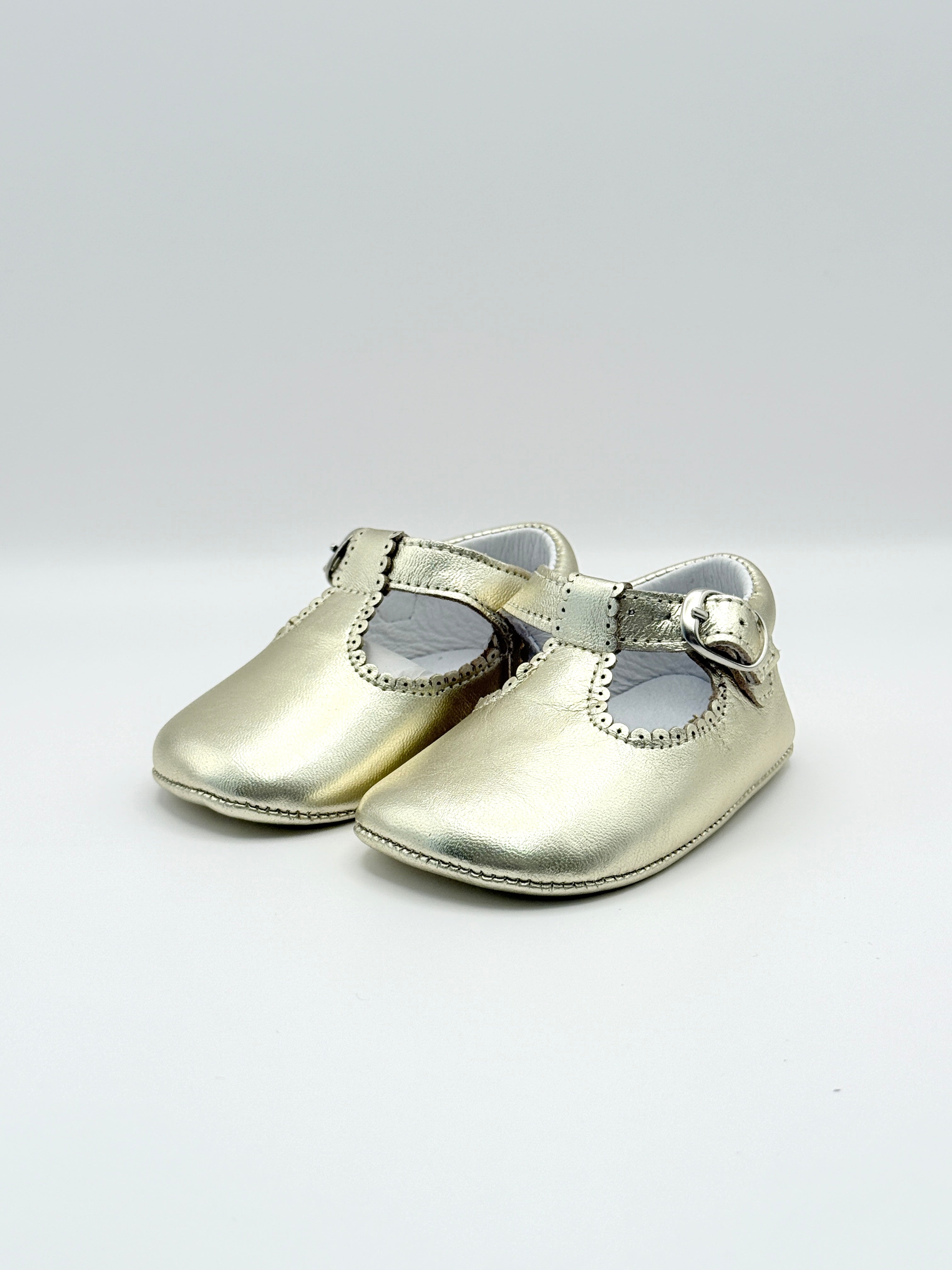 Crib Shoe T-Strap Napa Gold